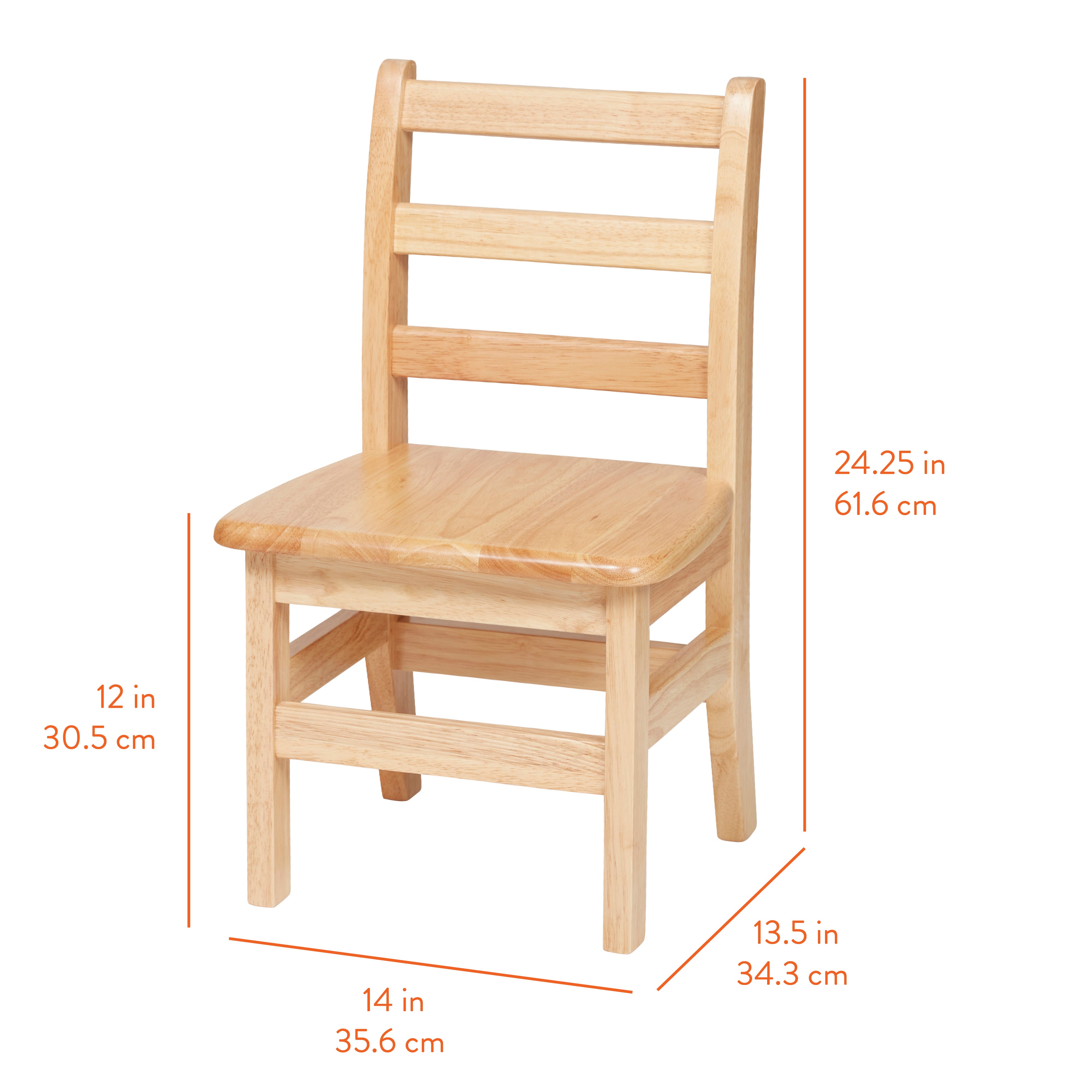 Wooden Activity Table and 12in Chairs, 3-Piece