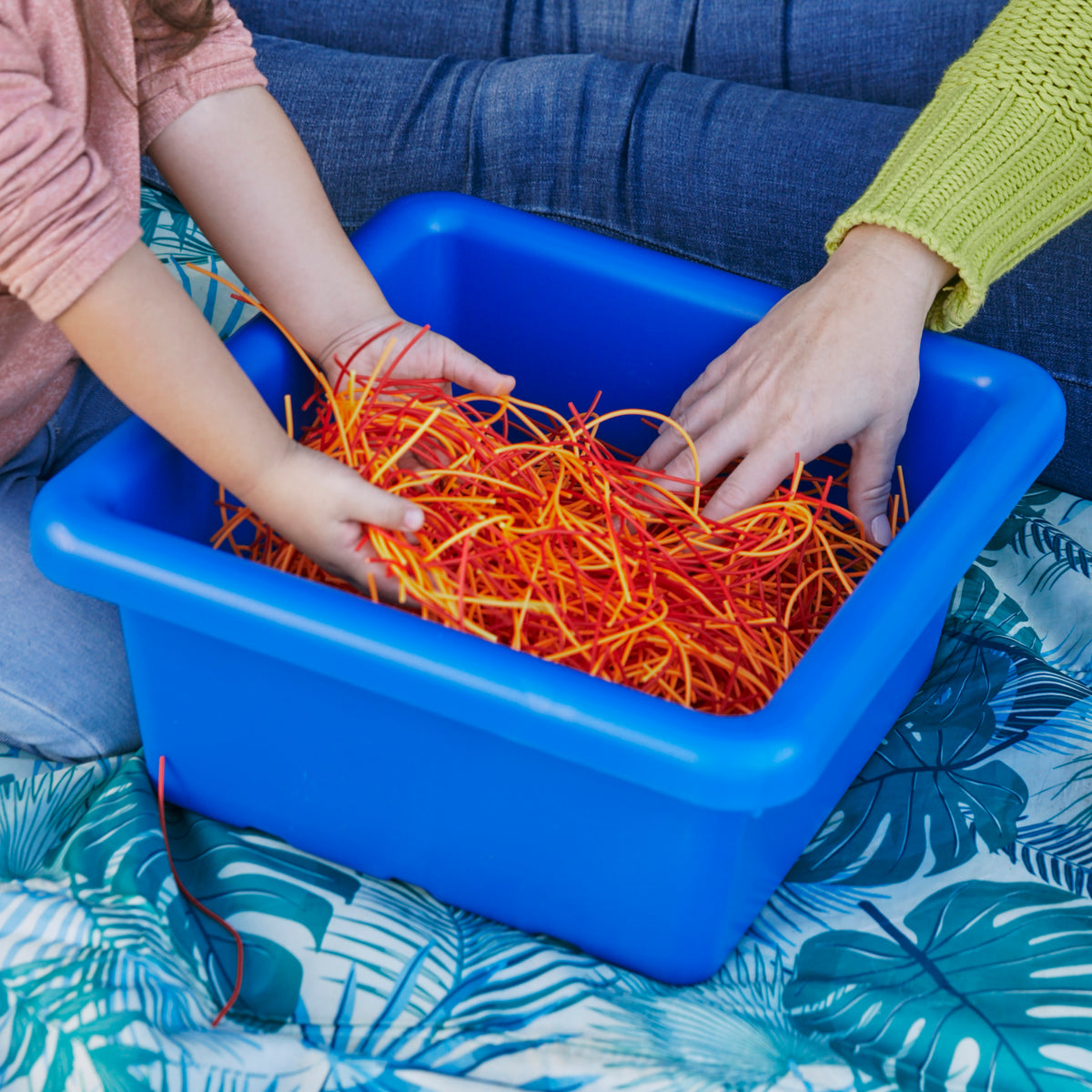 Stackable Square Bins with Non-Snap Lids, 2-Pack