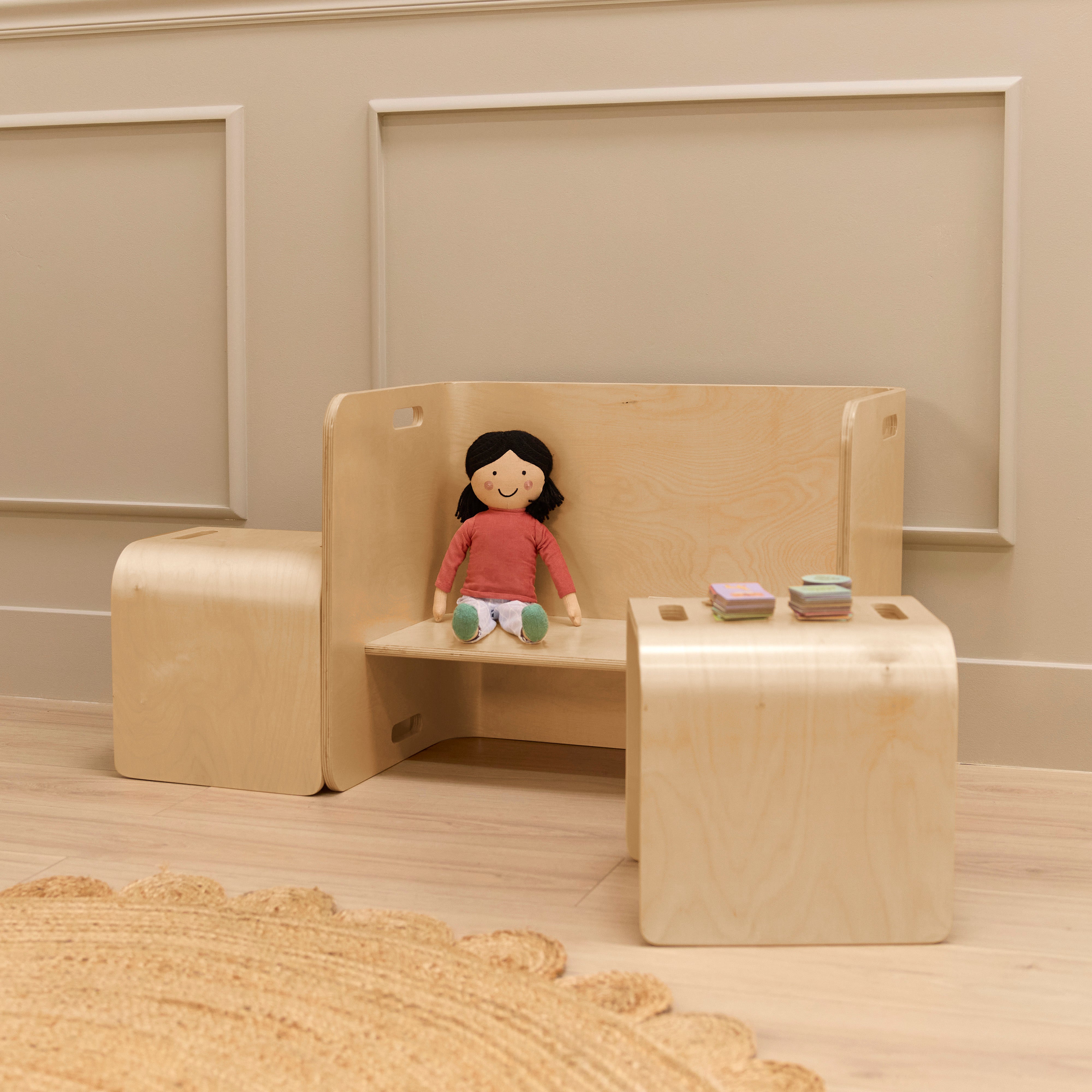 Bentwood Adaptable Kids Table and Chairs Set, 3-Piece