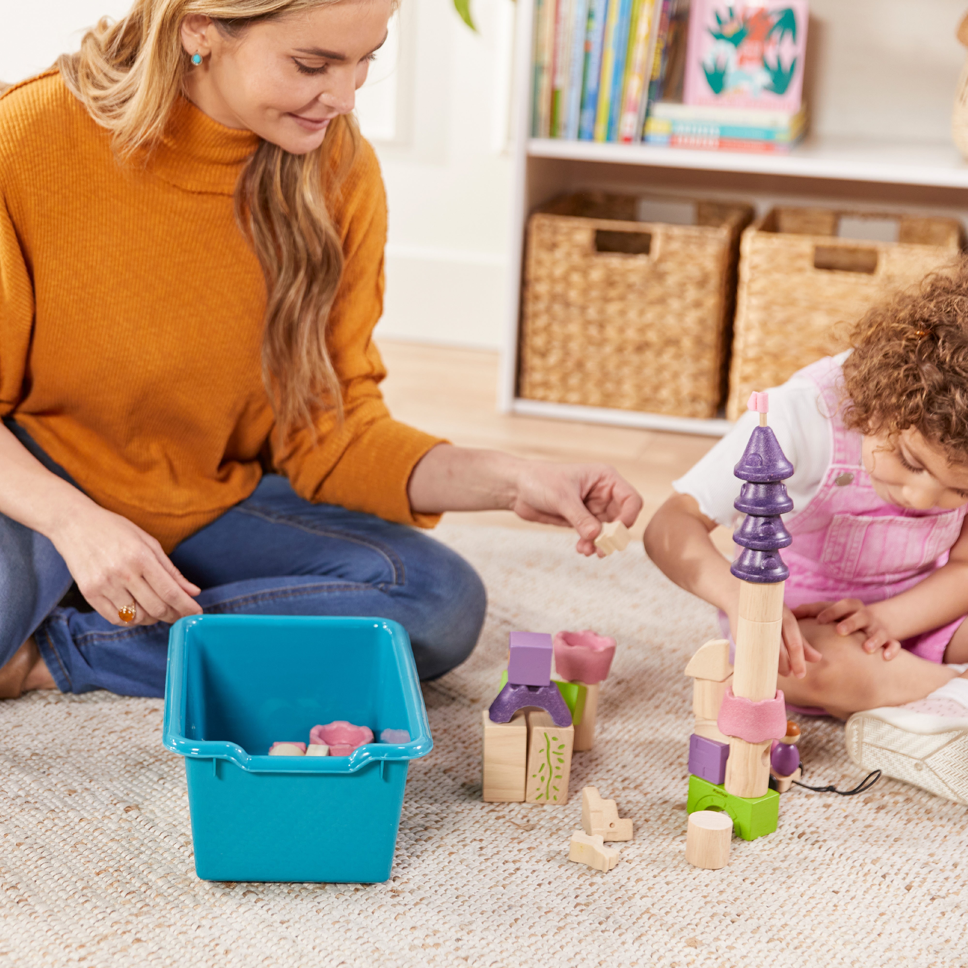 Streamline 15 Cubby Tray Cabinet with 15 Scoop Front Storage Bins, 3x5, White Wash