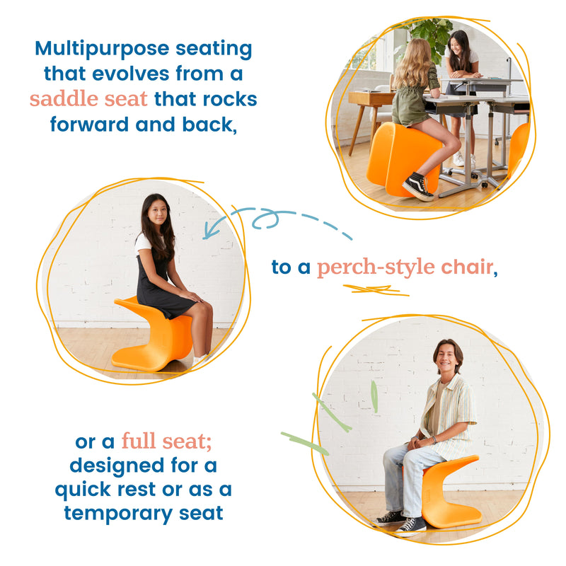 Wave Seat, Active Learning Chair, Flexible Seating, 18in - 19.6in Seat Height