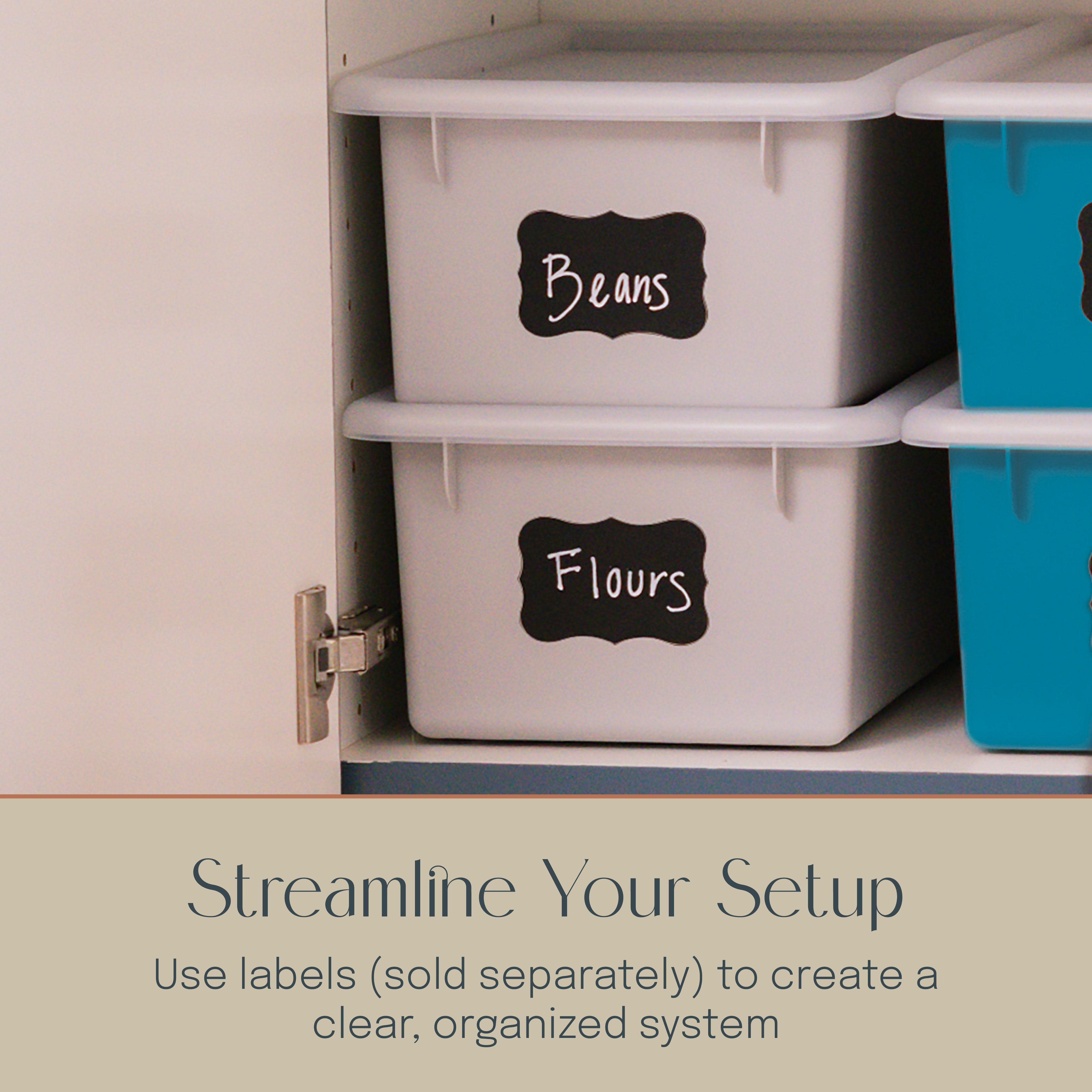 Cubby Storage Bins with Non-Snap Lids, 10-Piece