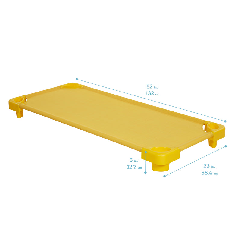 ECR4Kids Stackable Kiddie Cot, Children’s Naptime Cot, Ready-to-Assemble, 6-Pack