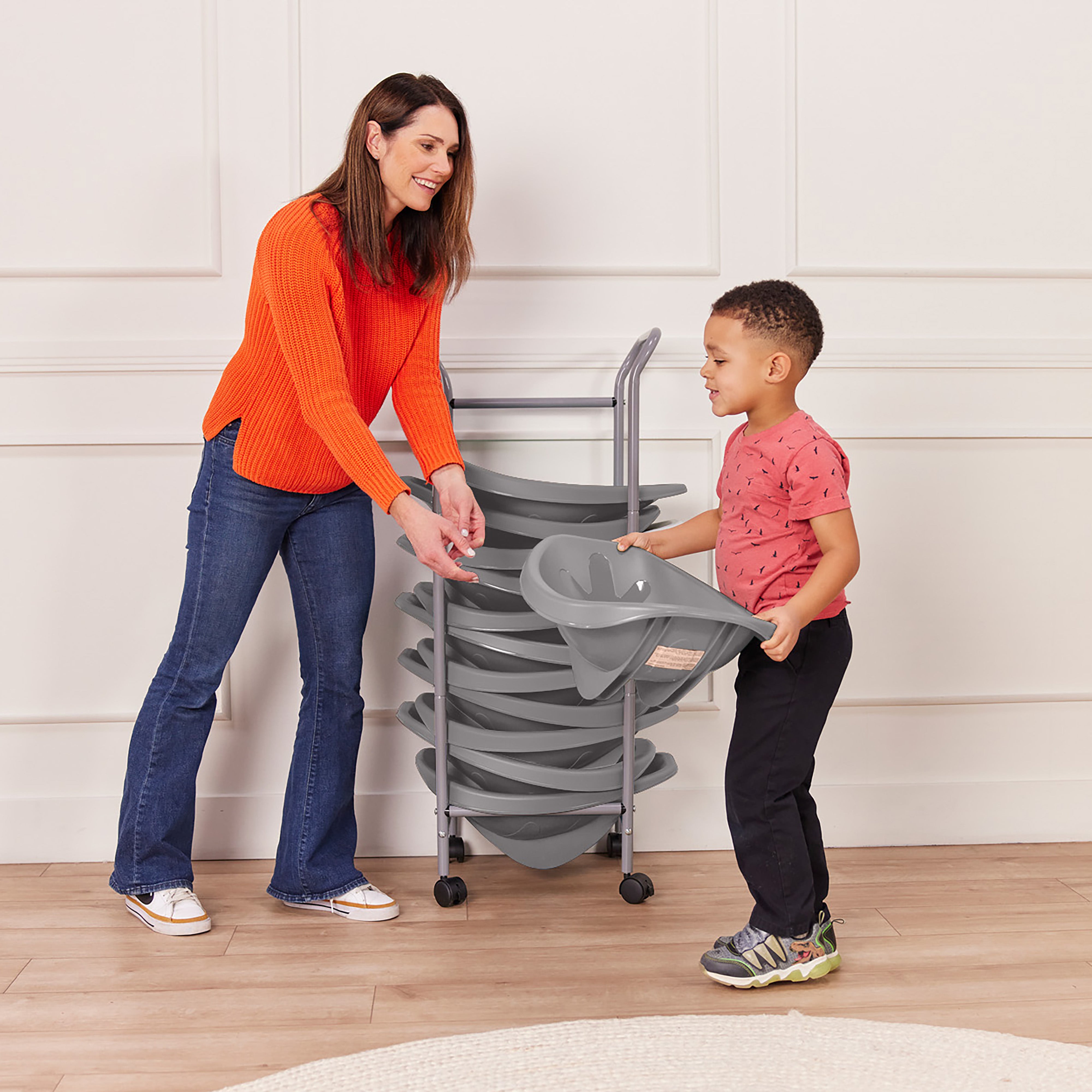 Mobile Leaf Seat Cart with 12 Leaf Floor Seats, Flexible Seating