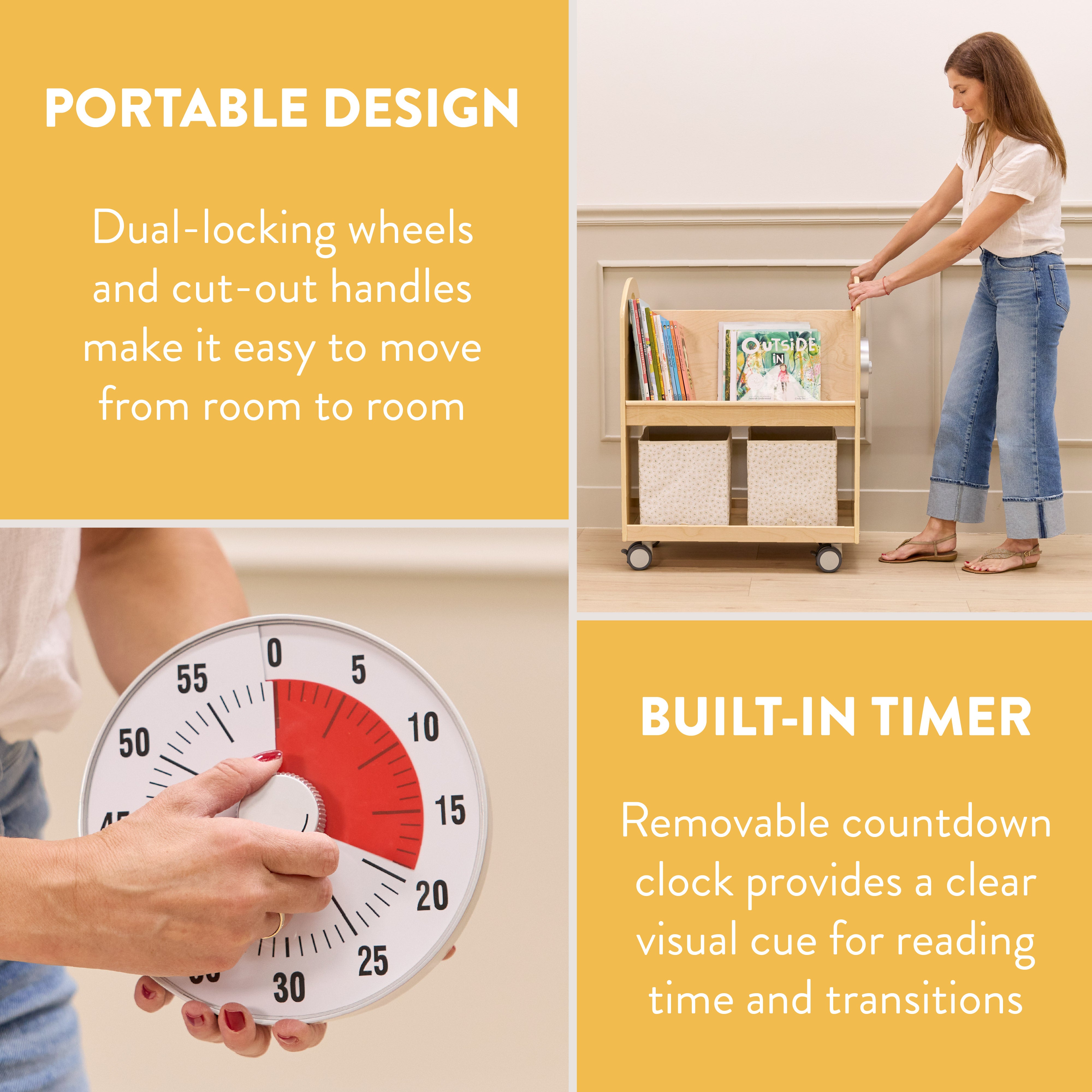 Round-the-Clock Mobile Library Cart with Timer