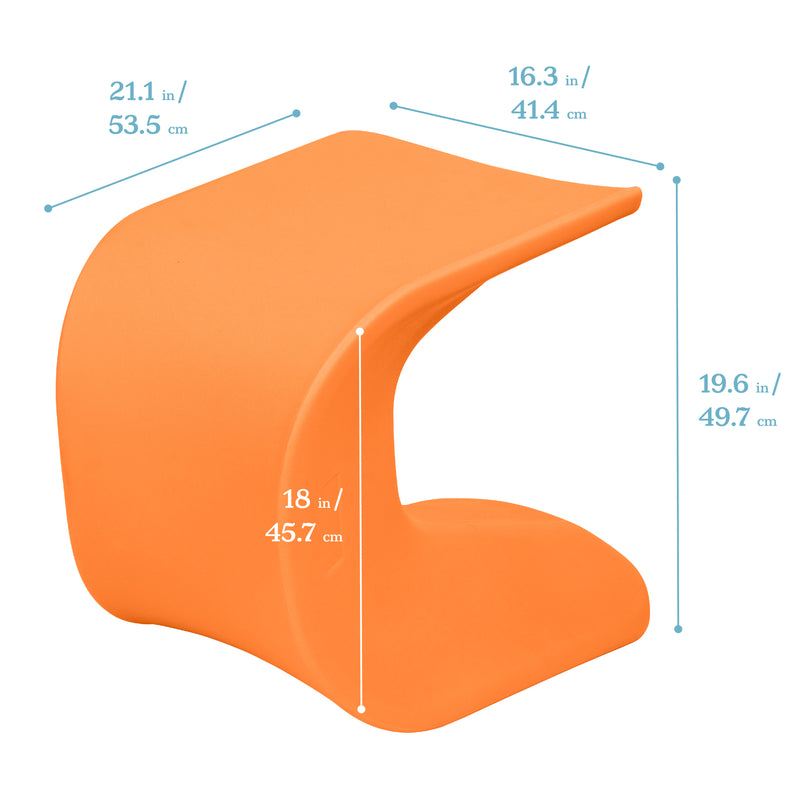 Wave Seat, Active Learning Chair, Flexible Seating, 18in - 19.6in Seat Height