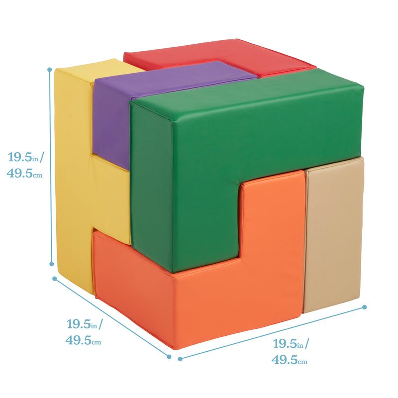 Brainy Soft Foam Blocks, Soma Puzzle Cube, 7-Piece
