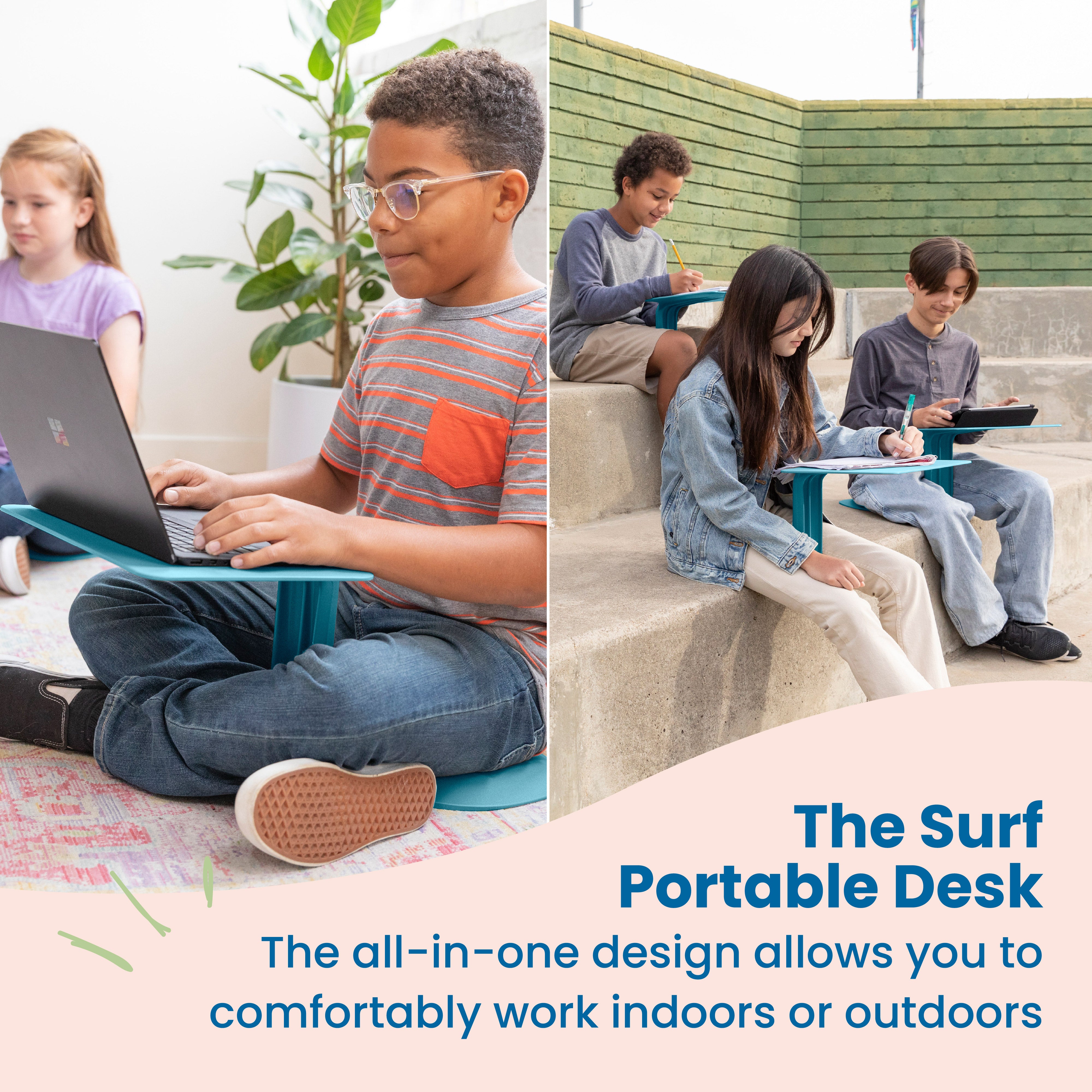 The Surf Indoor/Outdoor Portable Desk with Storage Cart, 30-Pack