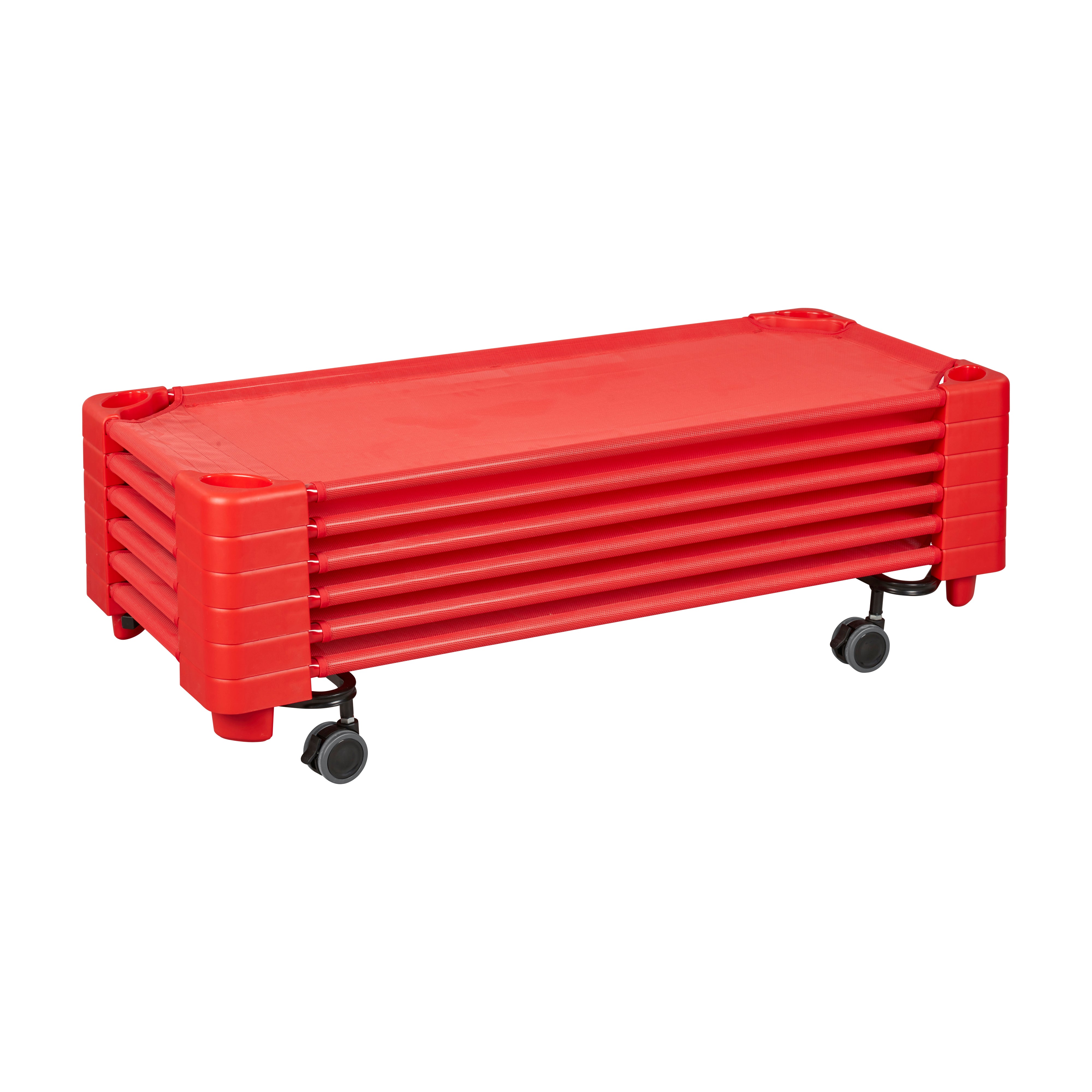Stackable Kiddie Cots with Trolley, RTA, Standard, 6-Pack