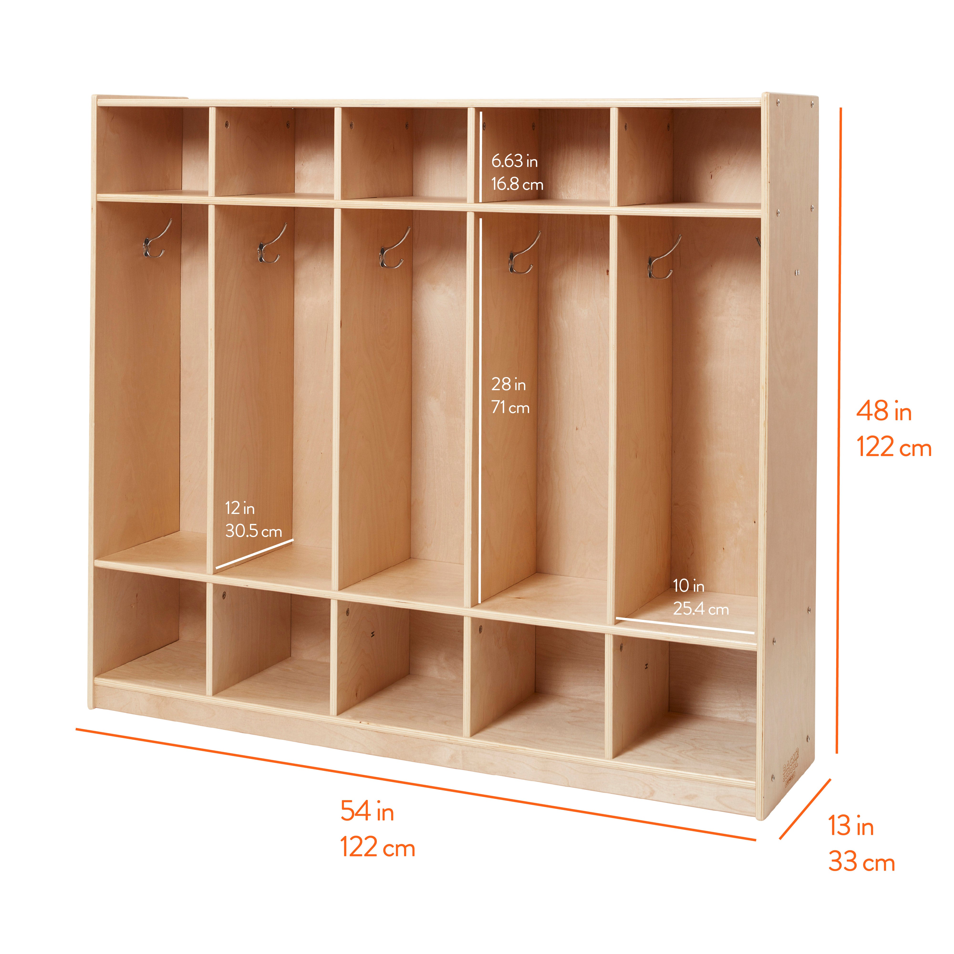 5-Section Cubby Storage Coat Locker