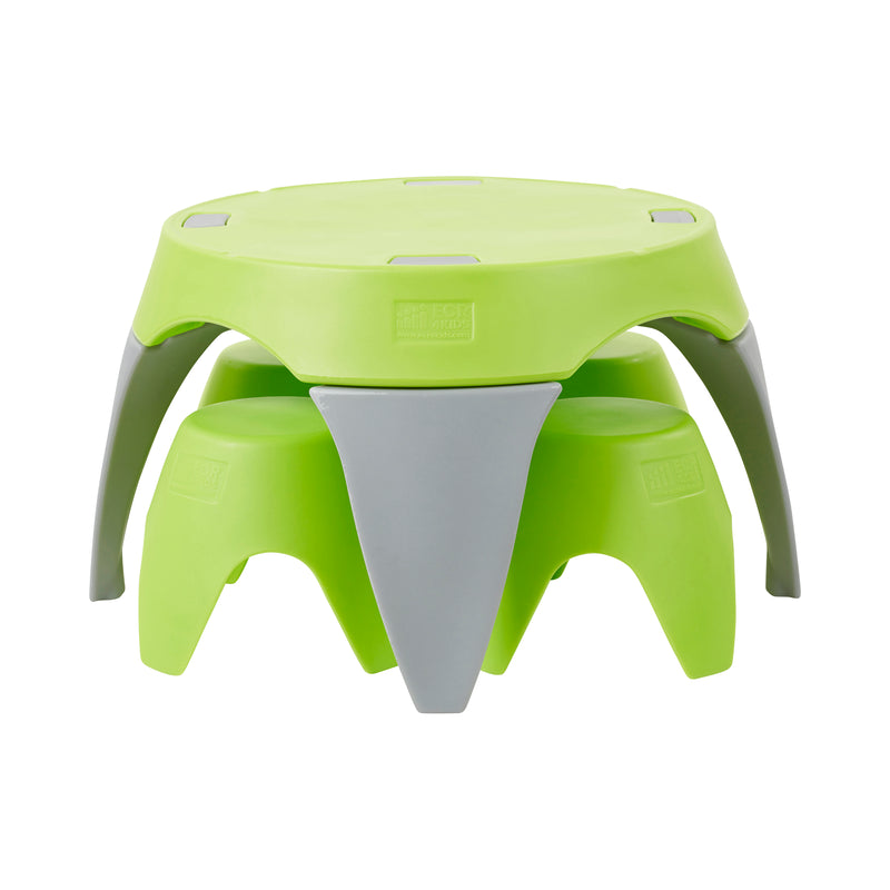 Ayana Table and Stool Set, Colorful Plastic Table and Chairs, Indoor/Outdoor