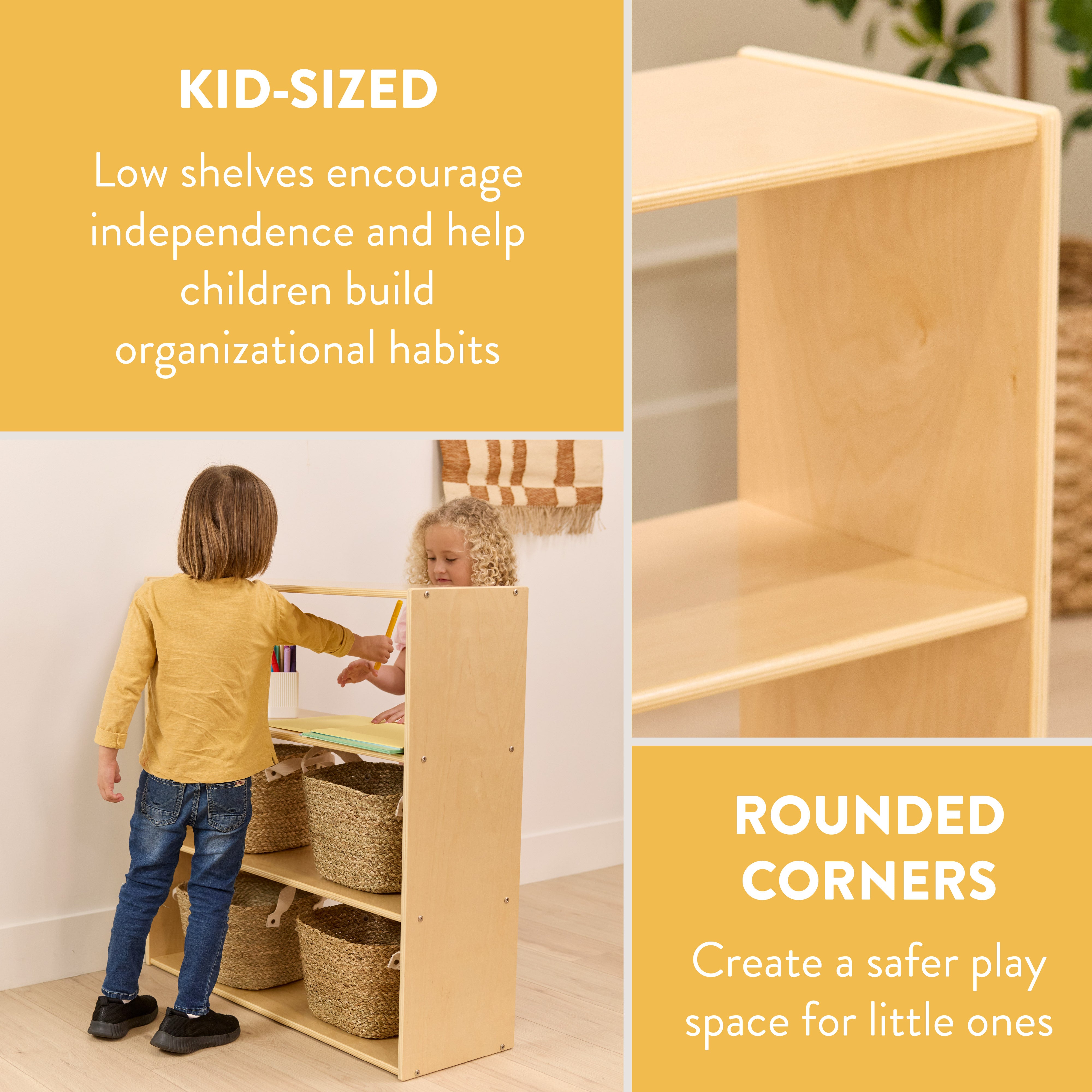 Sleekline 3-Shelf Double-Sided Storage Cabinet, 36in H