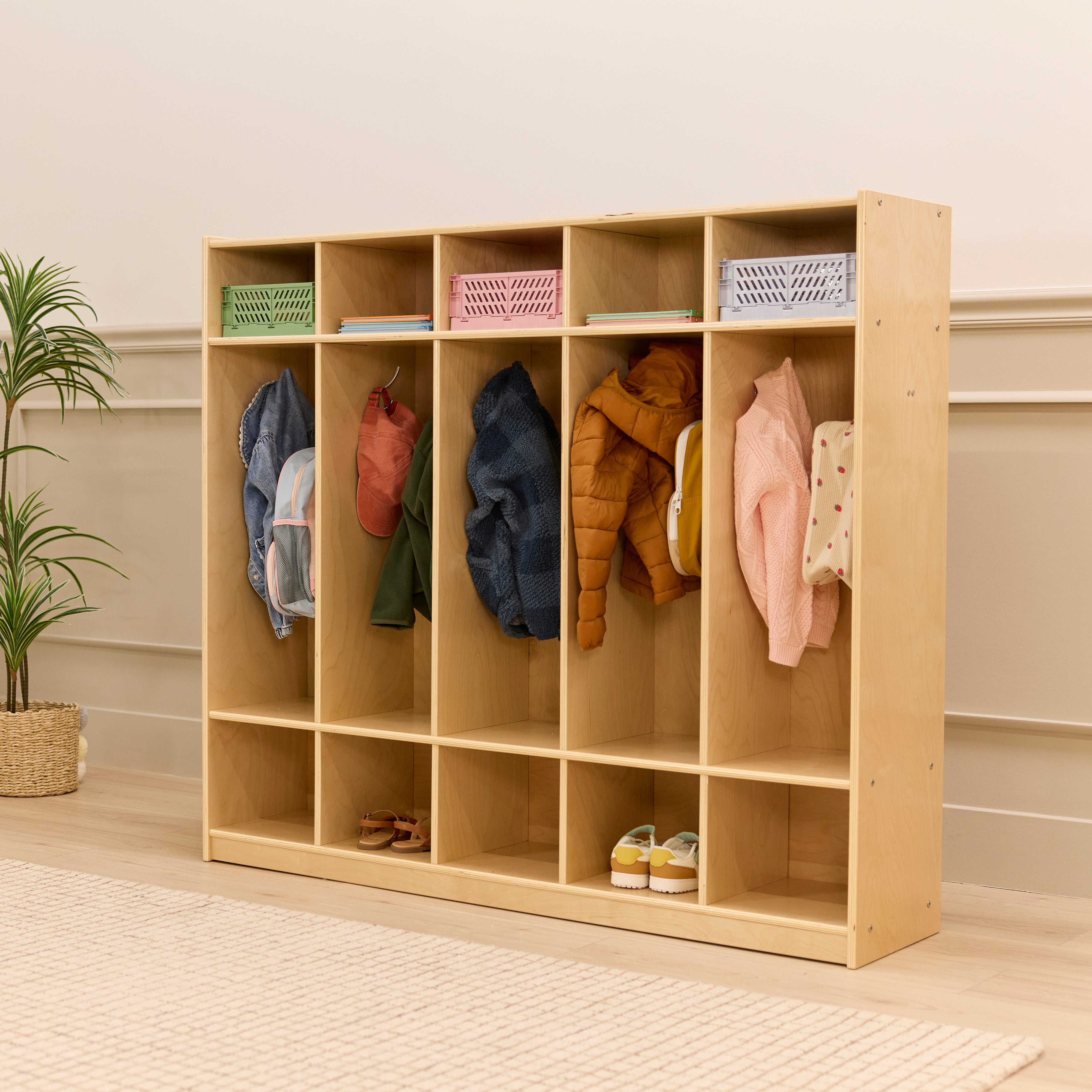 5-Section Cubby Storage Coat Locker