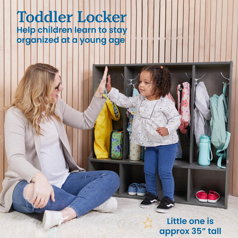 Streamline 4-Section Toddler Coat Locker with Bench