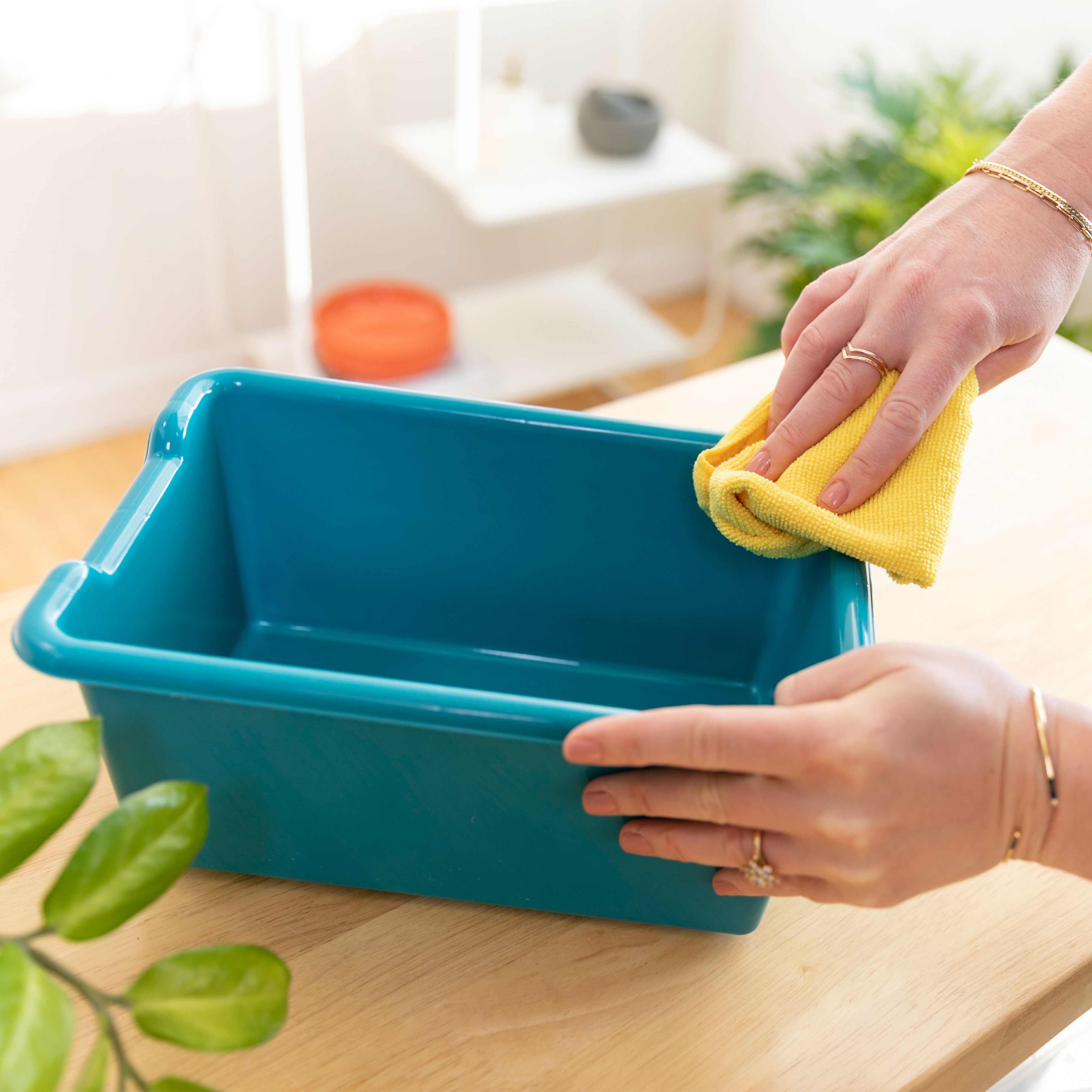 Scoop Front Plastic Storage Bins, 15-Piece