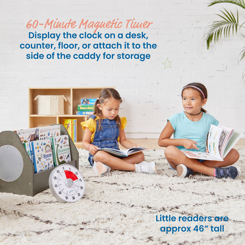 Double-Sided Book Caddy with Countdown Timer and Carry Handle