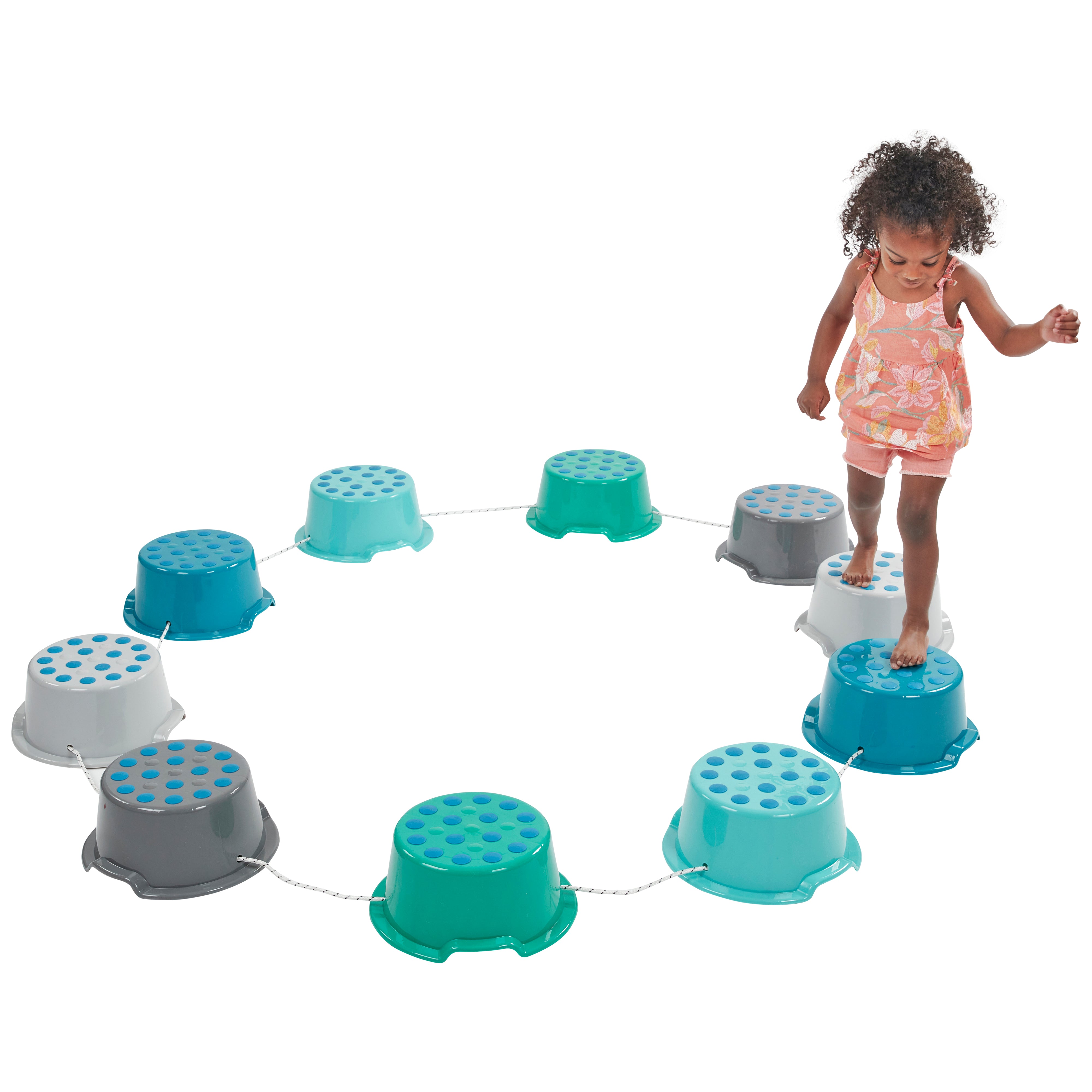 Bucket Balancing Rope Stepping Buckets with Storage Carry Bag, Non-Skid Balance Stones