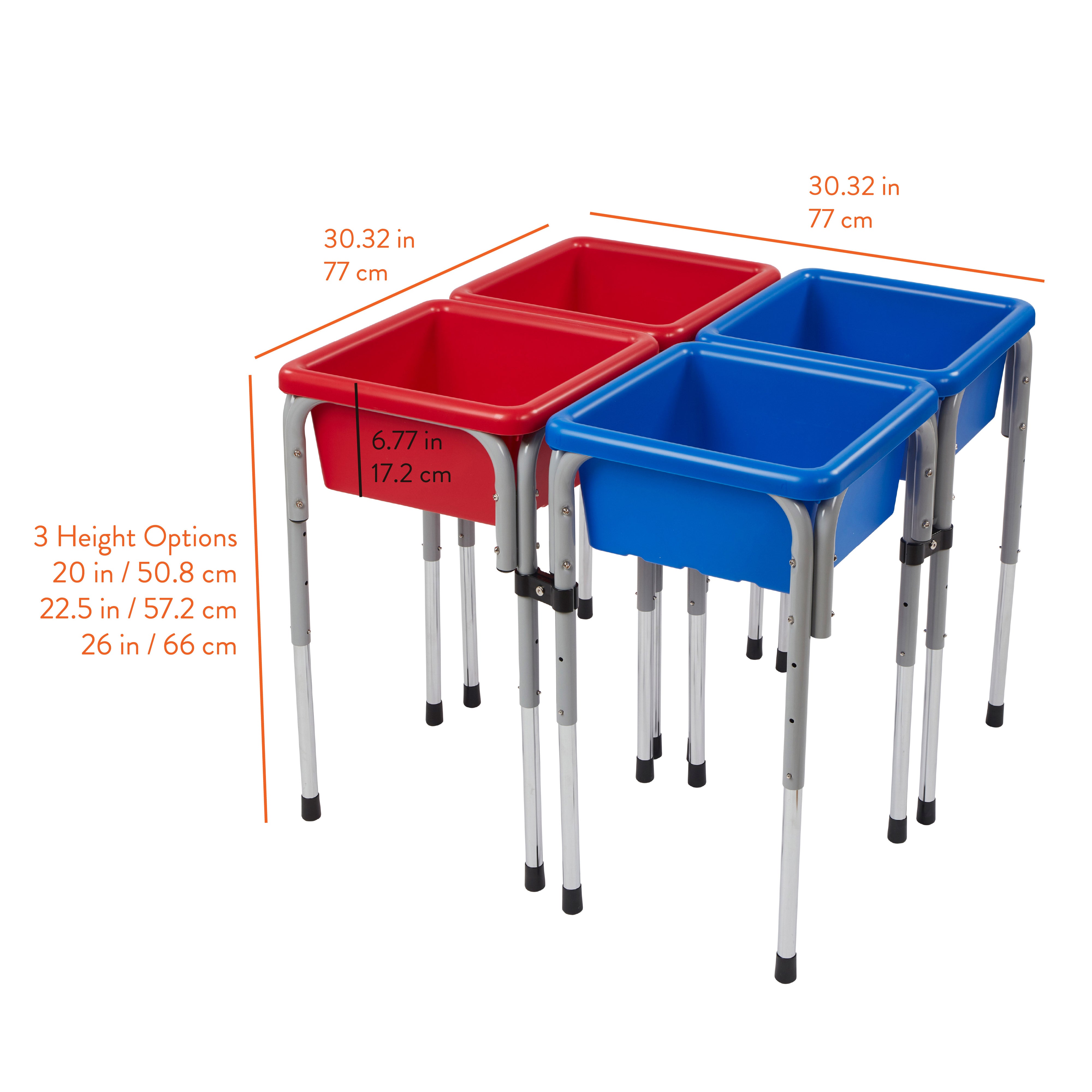 Adjustable Quad Sensory Tables with Lids