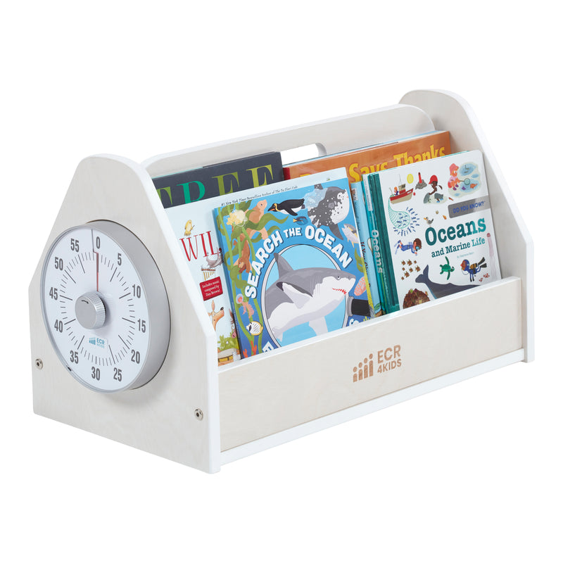 Double-Sided Book Caddy with Countdown Timer and Carry Handle