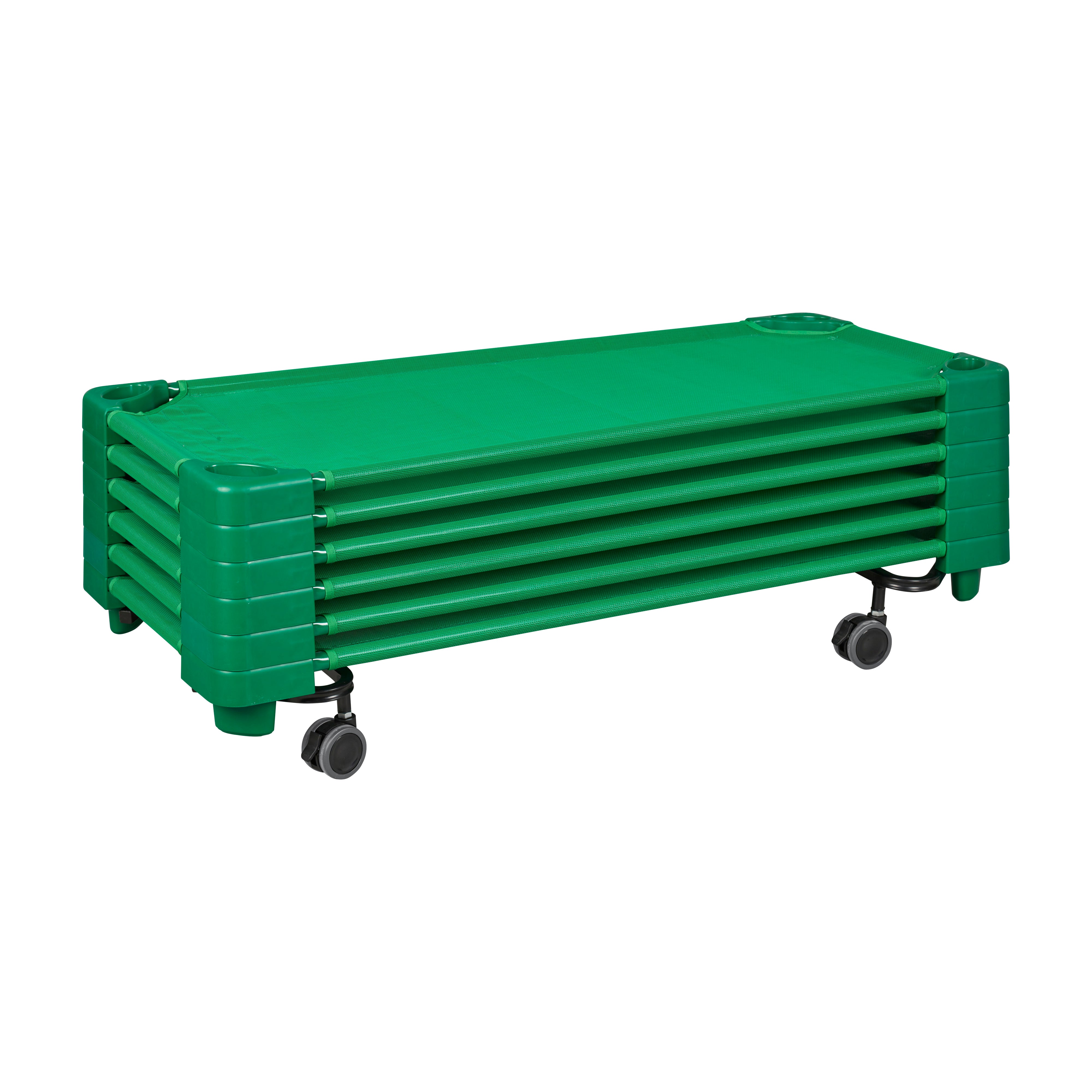 Stackable Kiddie Cots with Trolley, RTA, Standard, 6-Pack
