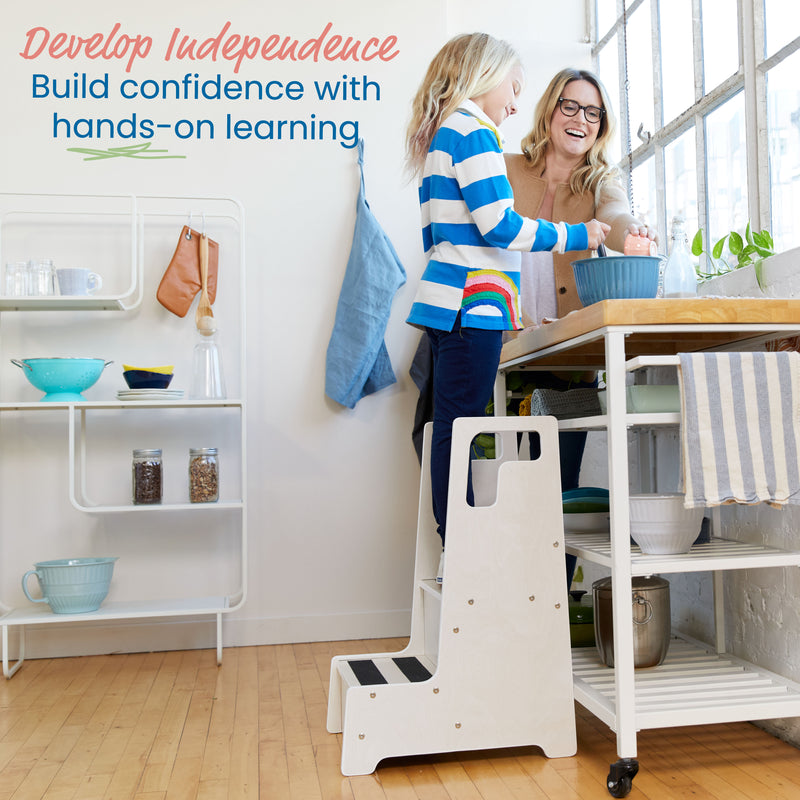 Reach-Up Kids Step Stool with Handles