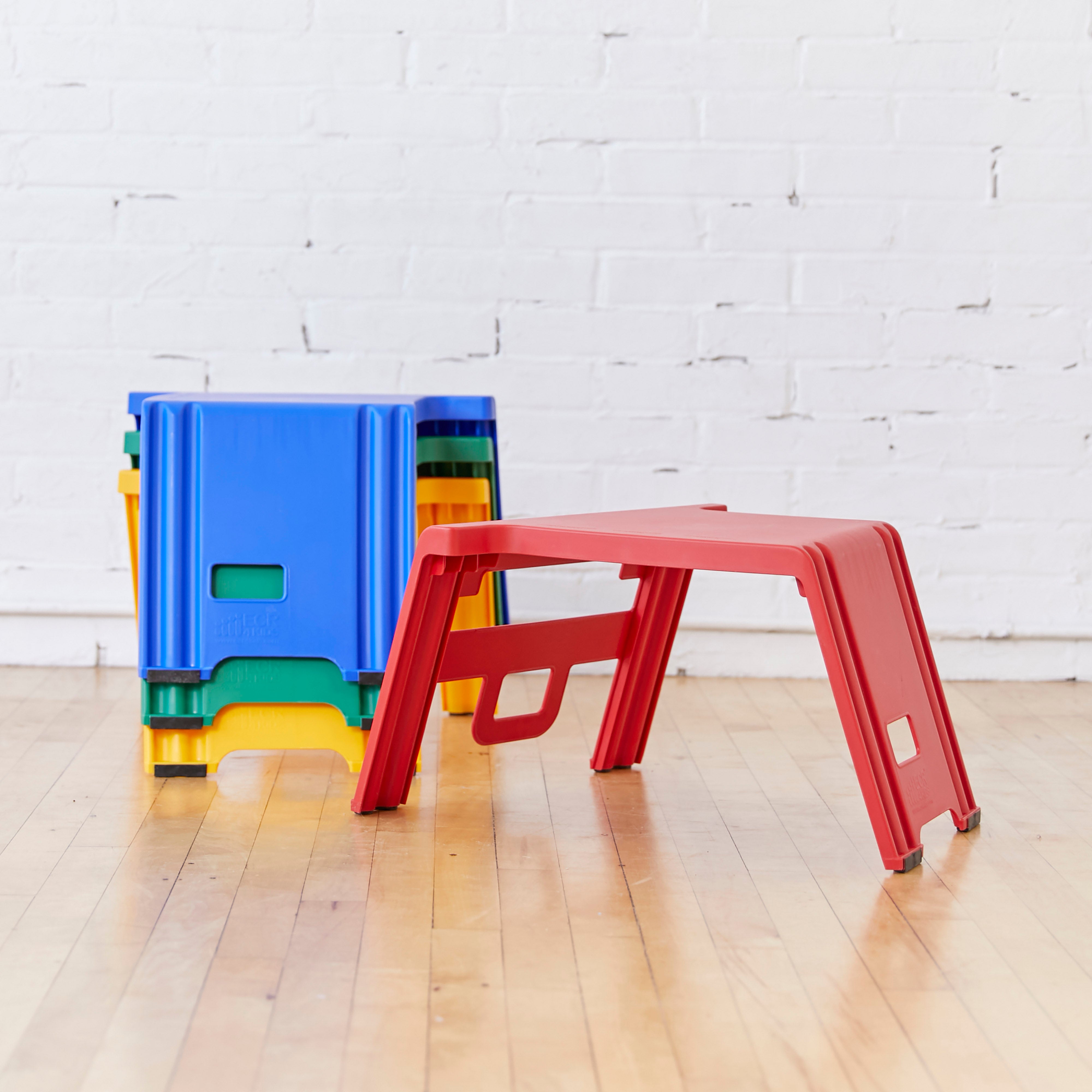 Linking Stackable Stools, Kids Classroom Seat, Portable Lap Desk with Handles, 4-Piece