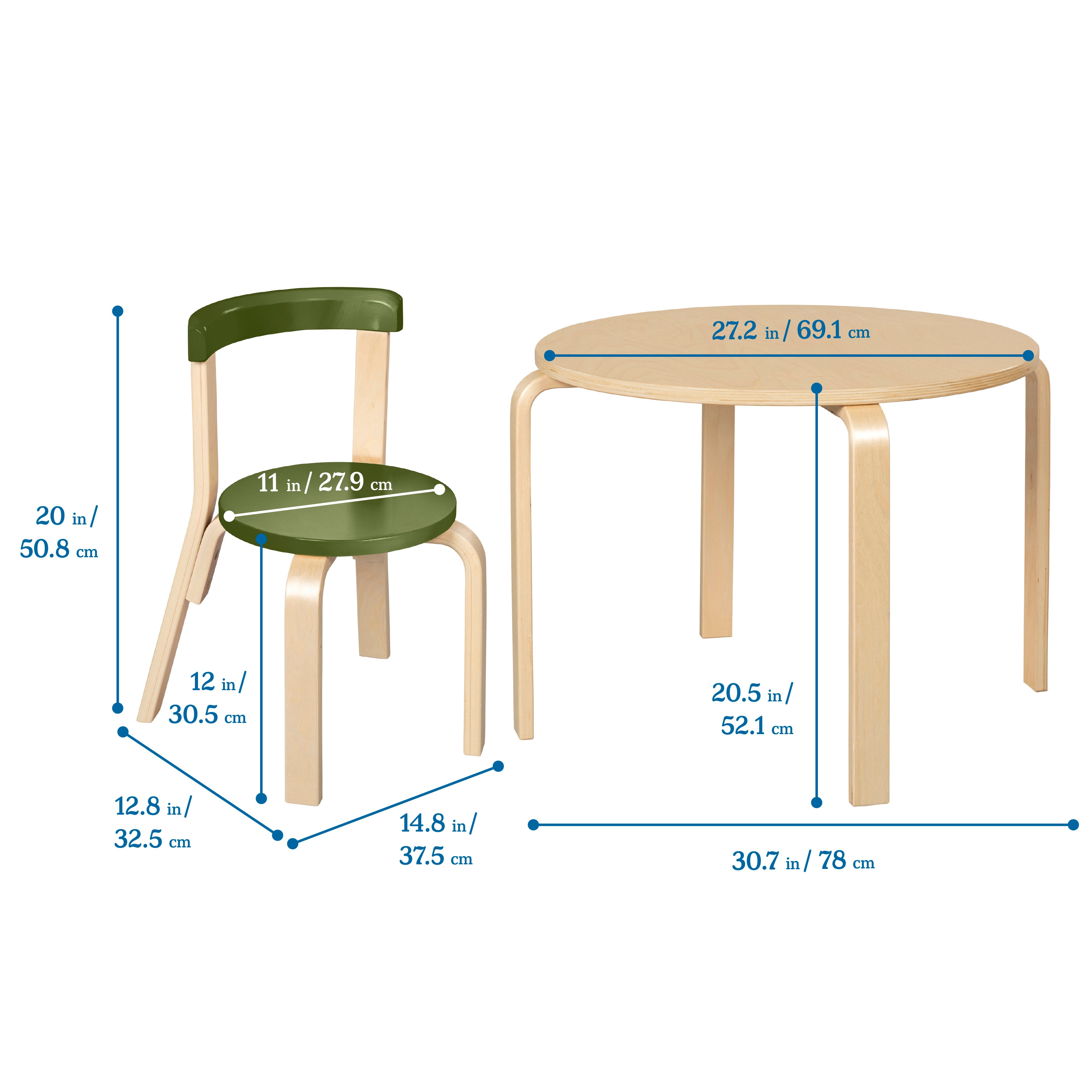 Bentwood Table and Curved Back Chair Set, 5-Piece