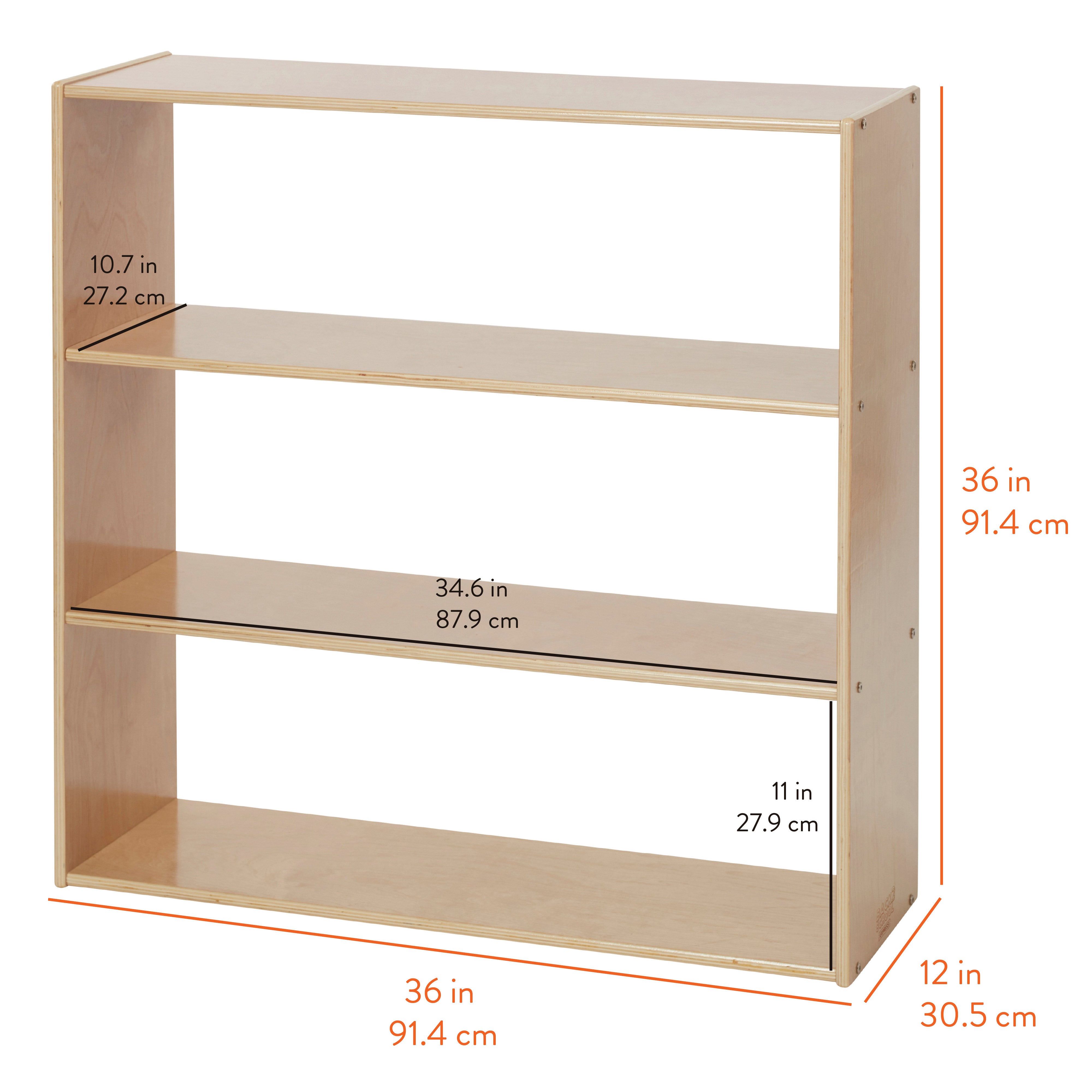 Sleekline 3-Shelf Double-Sided Storage Cabinet, 36in H
