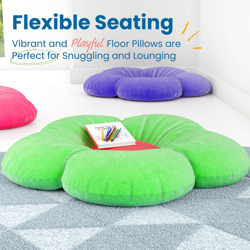 Flower Floor Pillow, Kids' Seating Cushion, 35in Diameter