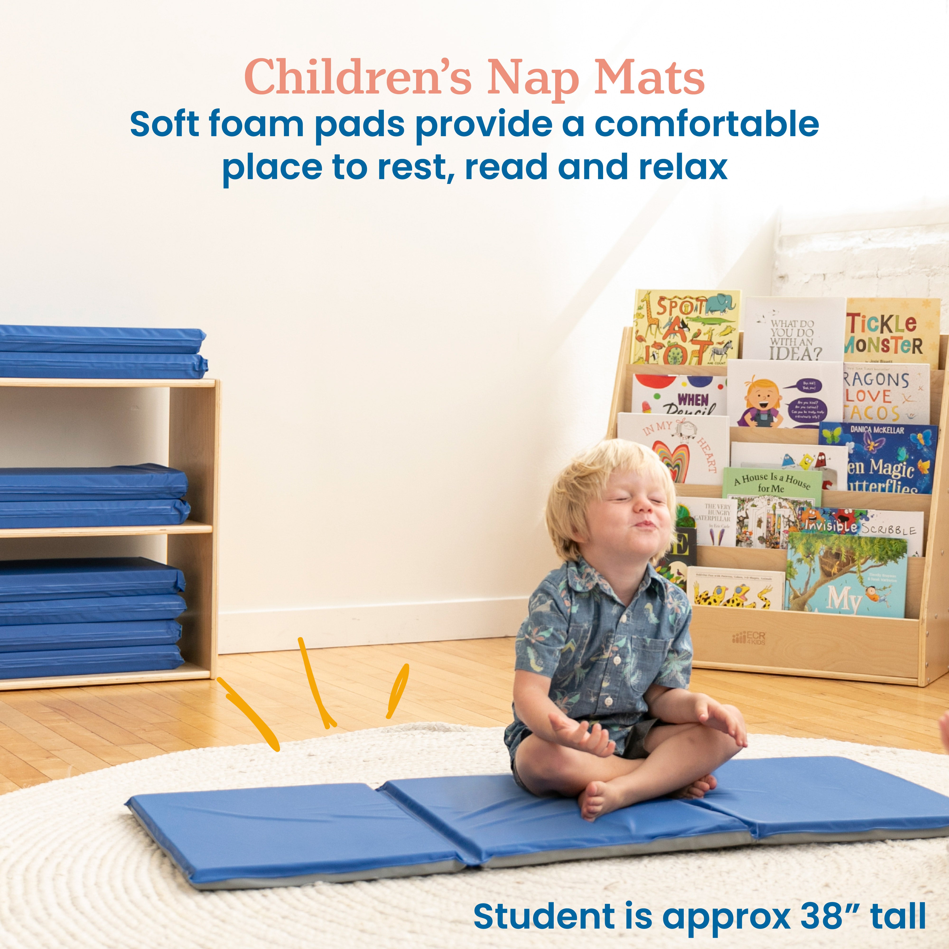 Everyday Folding Rest Mat, 3-Section, 1in, 5-Pack