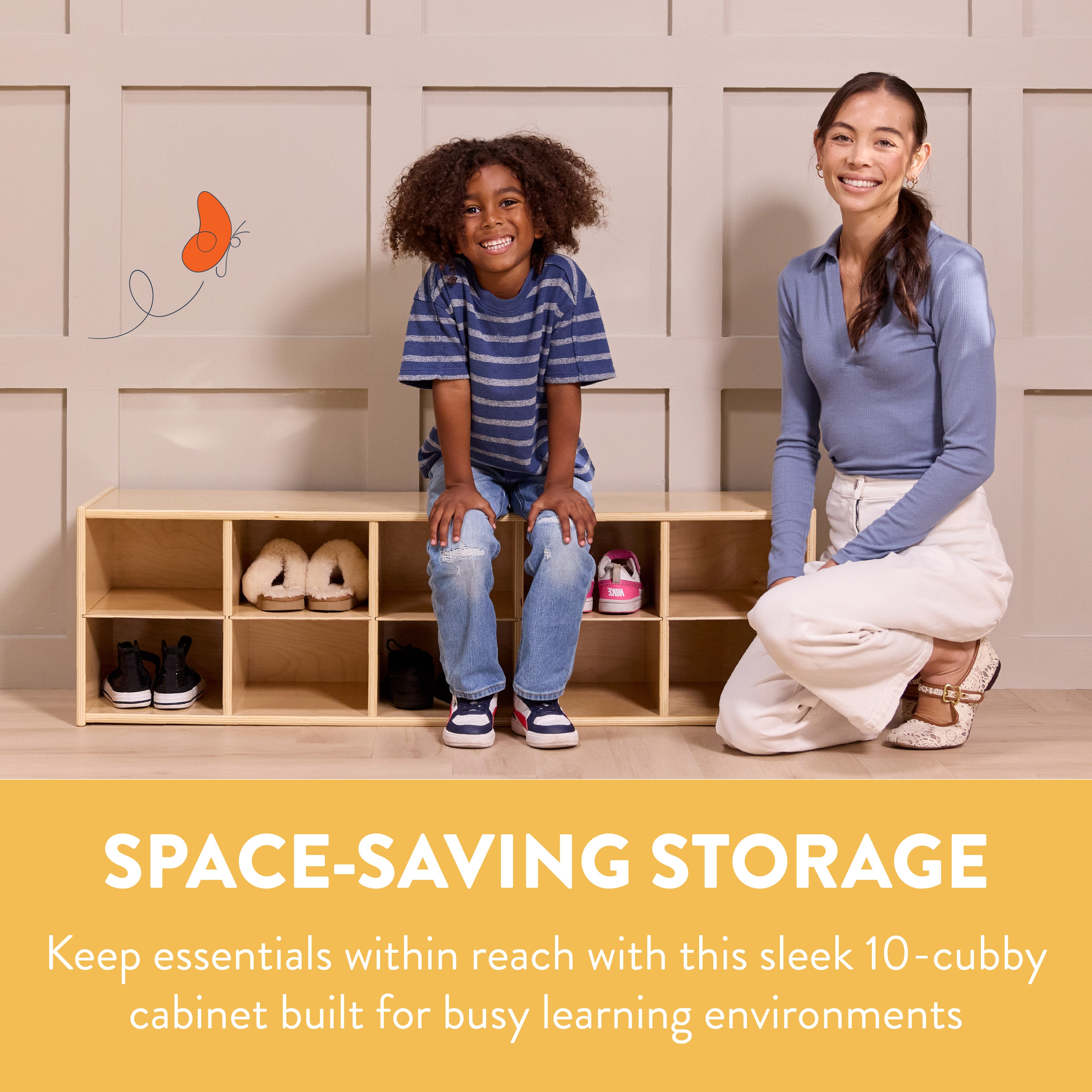 Sleekline 10-Compartment Cubby Storage Cabinet, 2x5