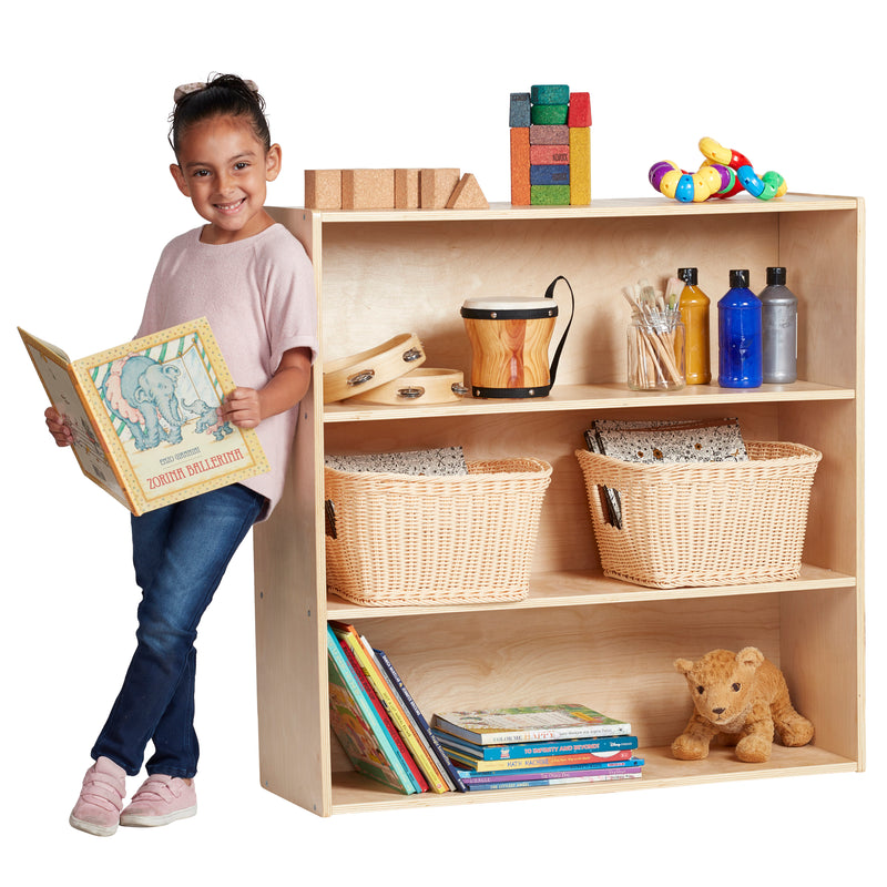 Streamline 2-Shelf Storage Cabinet with Back, 36in High
