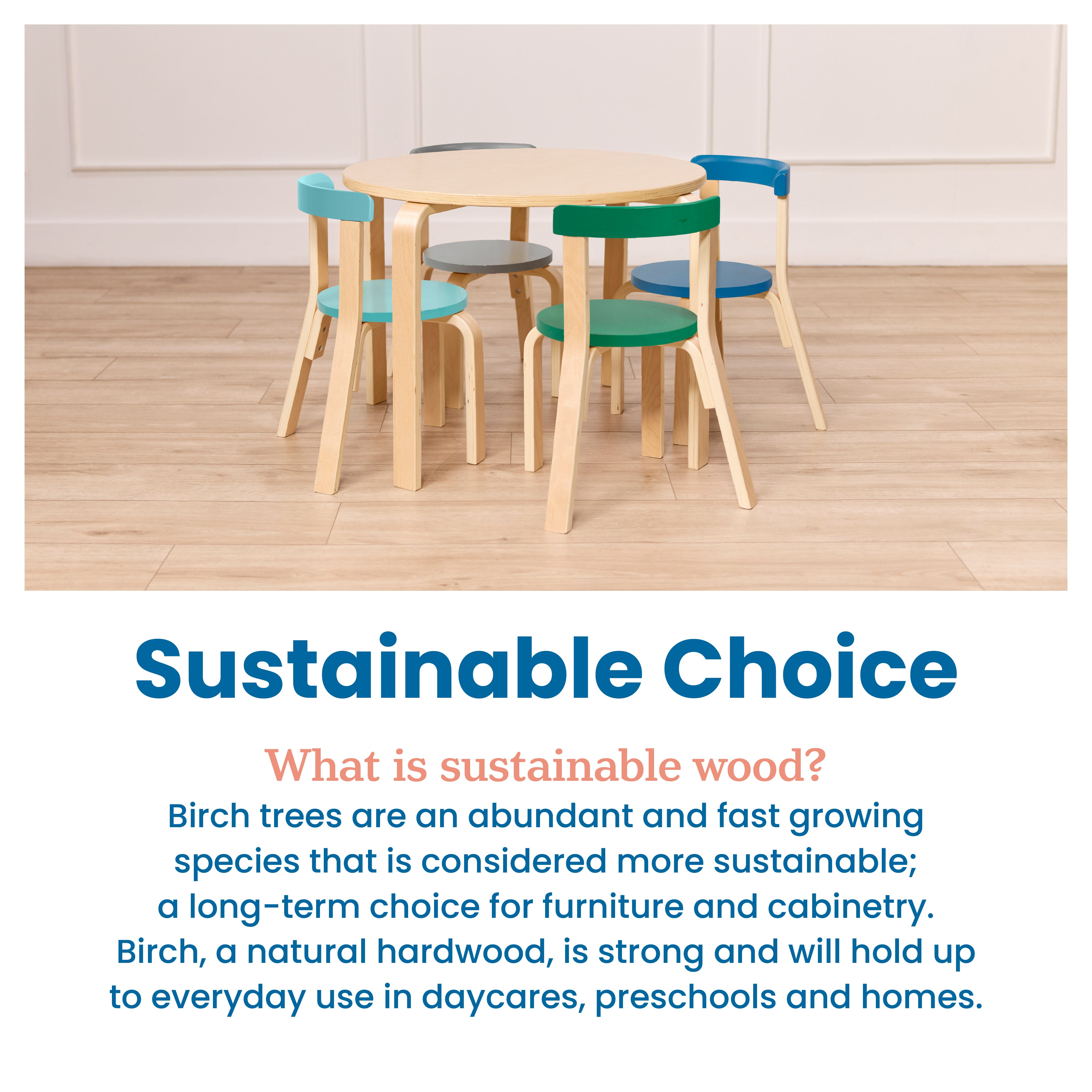 Bentwood Table and Curved Back Chair Set, 5-Piece