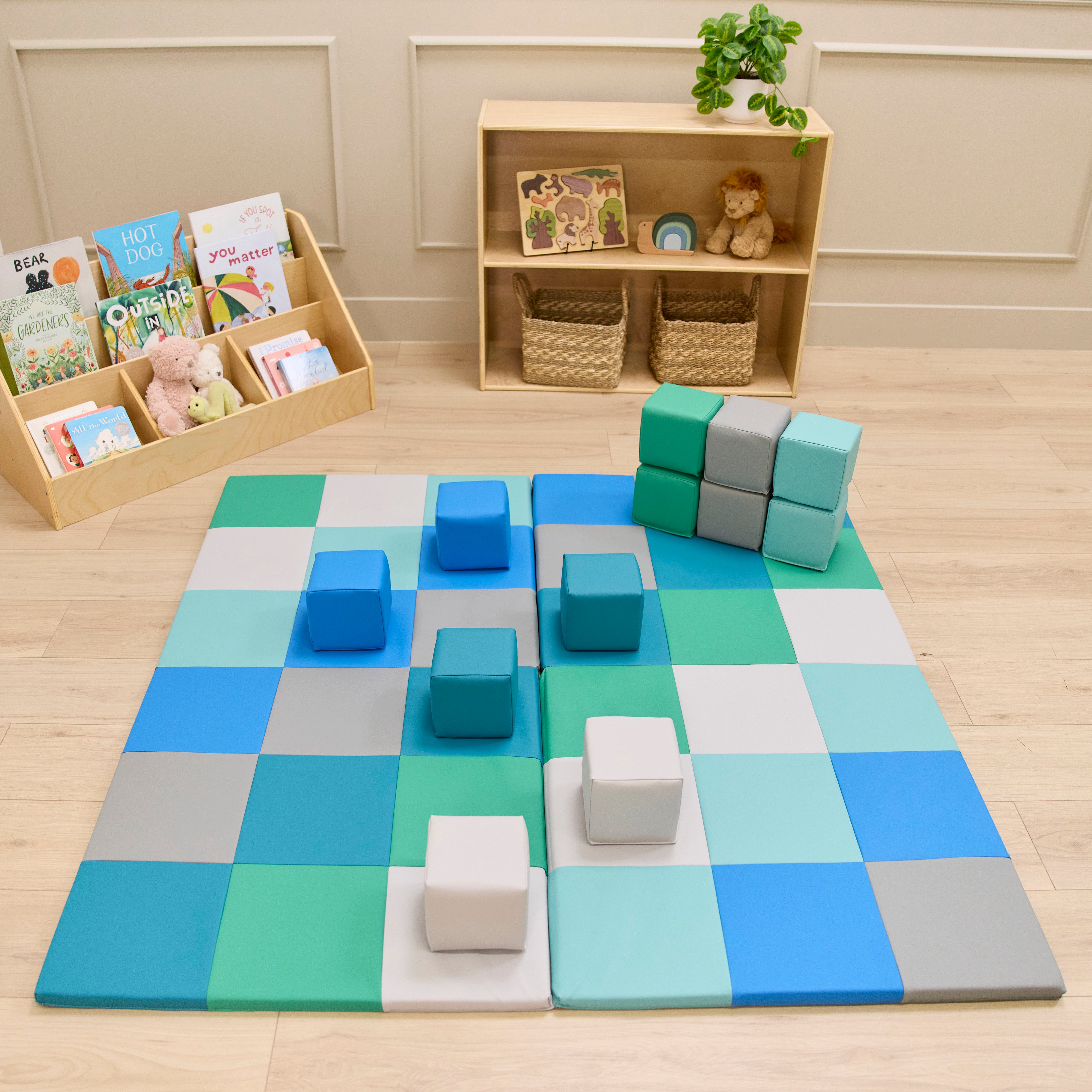 Mosaic Toddler Activity Play Mat and Blocks, 13-Piece