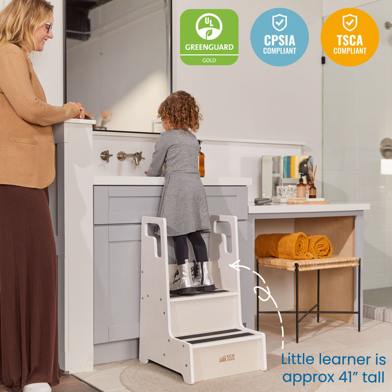 Reach-Up Kids Step Stool with Handles
