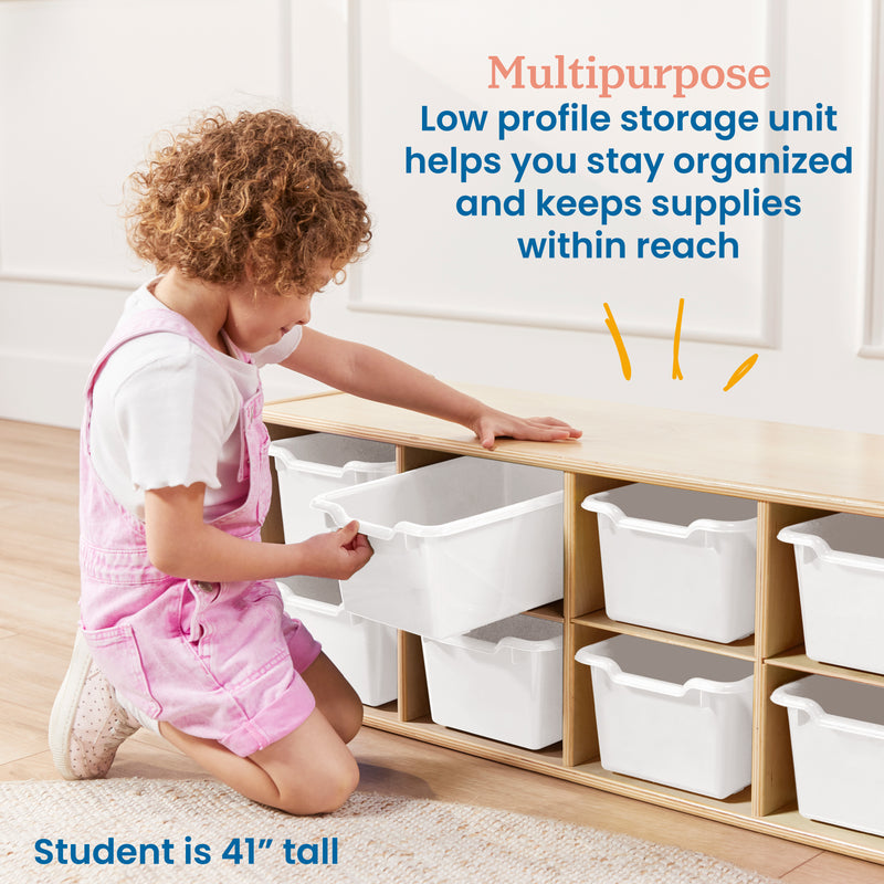Streamline 10 Cubby Tray Cabinet with Scoop Front Storage Bins, 2x5