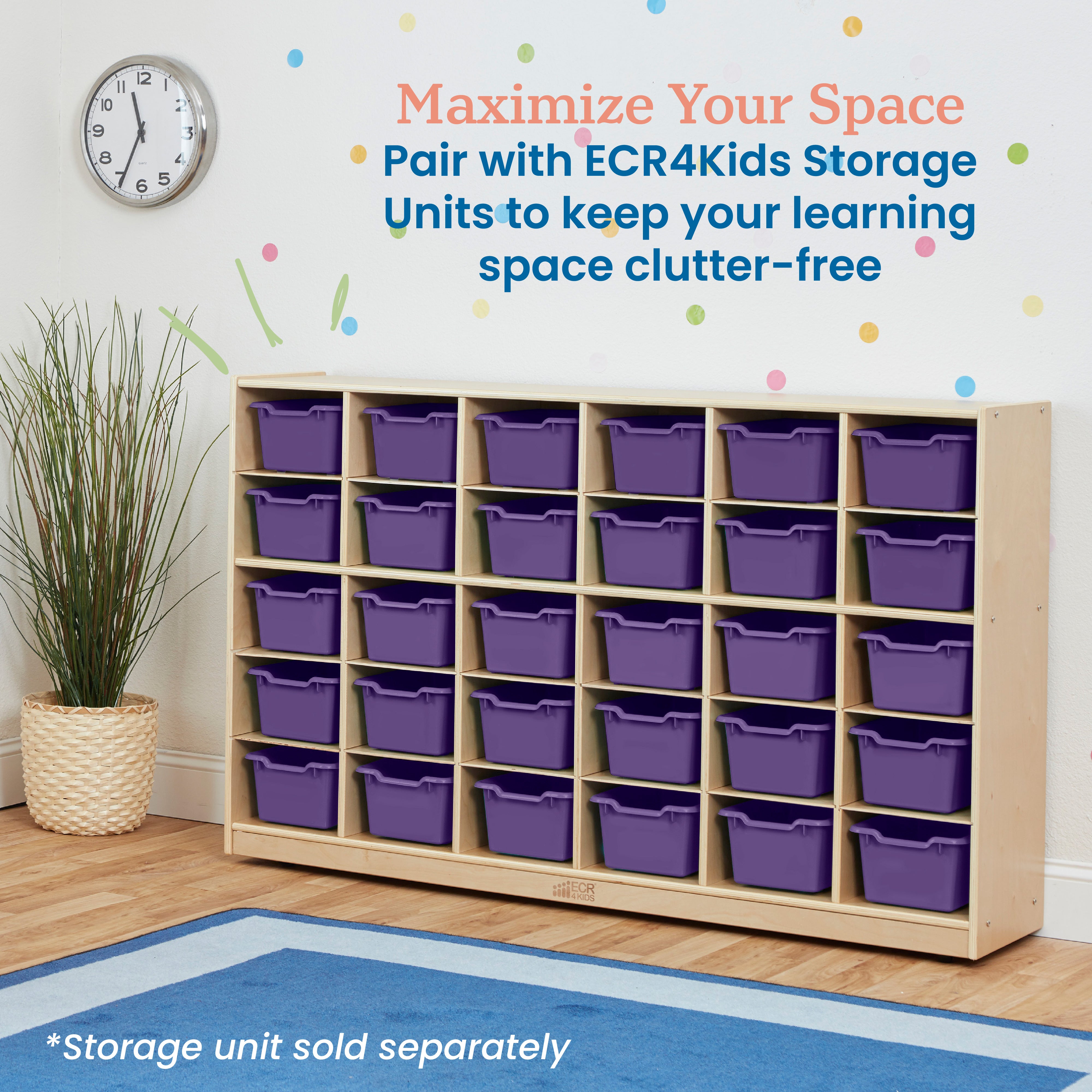 Scoop Front Plastic Storage Bins, 30-Piece