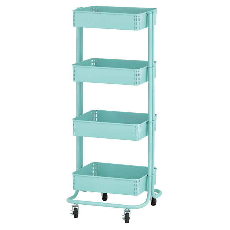 4-Tier Metal Rolling Utility Cart, Mobile Storage Organizer