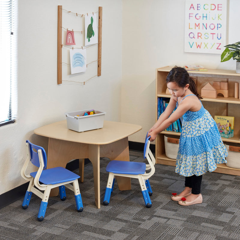 Adjustable Height Plastic Classroom Chairs, 2-Pack