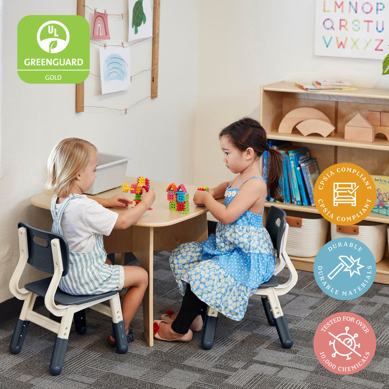 Adjustable Height Plastic Classroom Chairs, 2-Pack