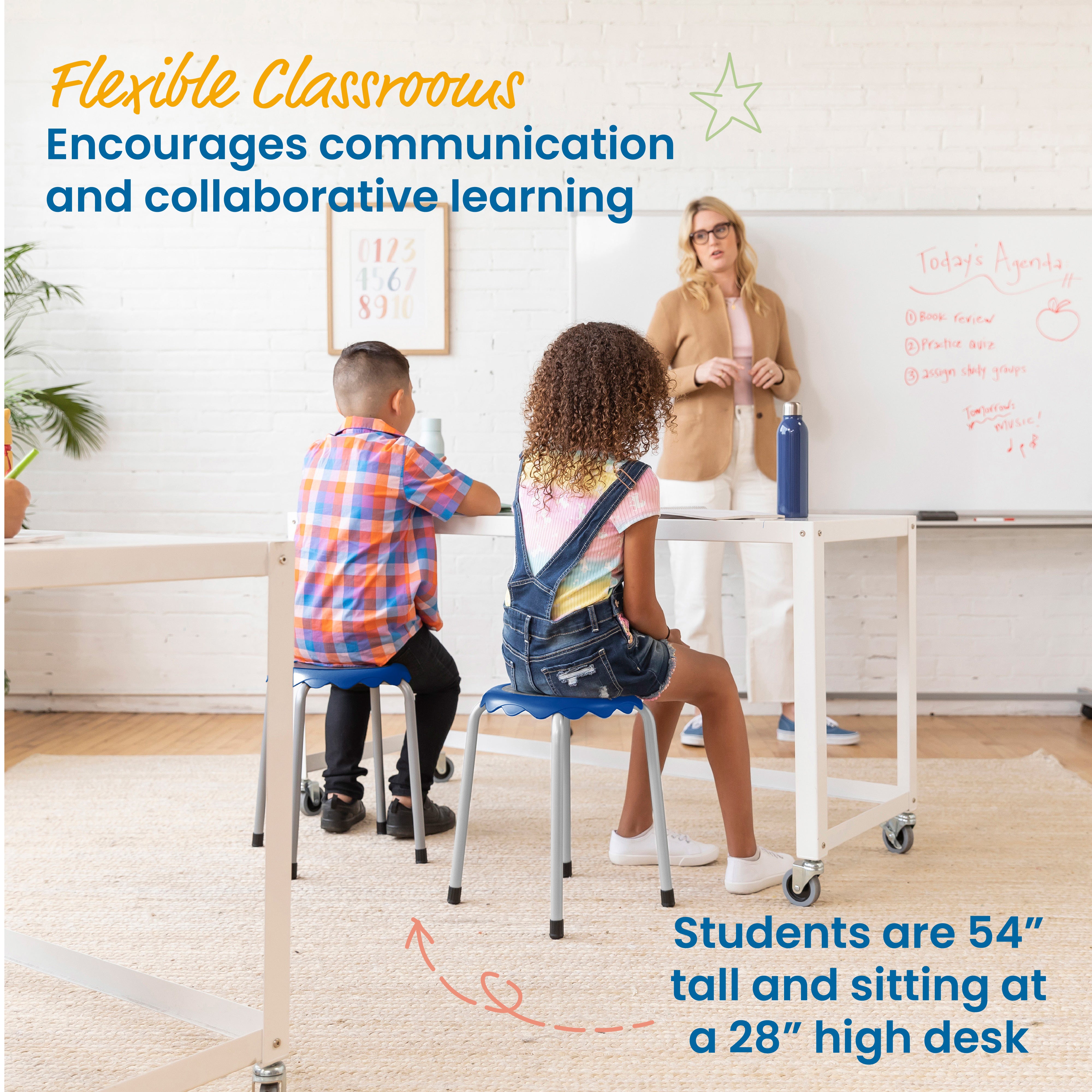 Daisy Stackable Stool with Glides Seating Set, 8-Piece