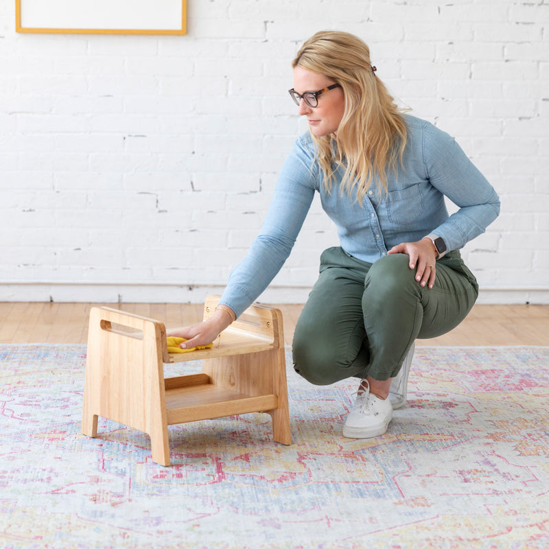 Sit or Step Stool, Kids Furniture, Natural