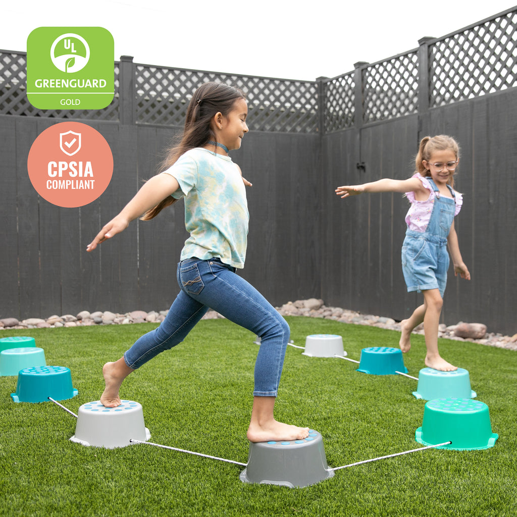 Bucket Balancing Rope Stepping Buckets with Storage Carry Bag, Non-Skid Balance Stones