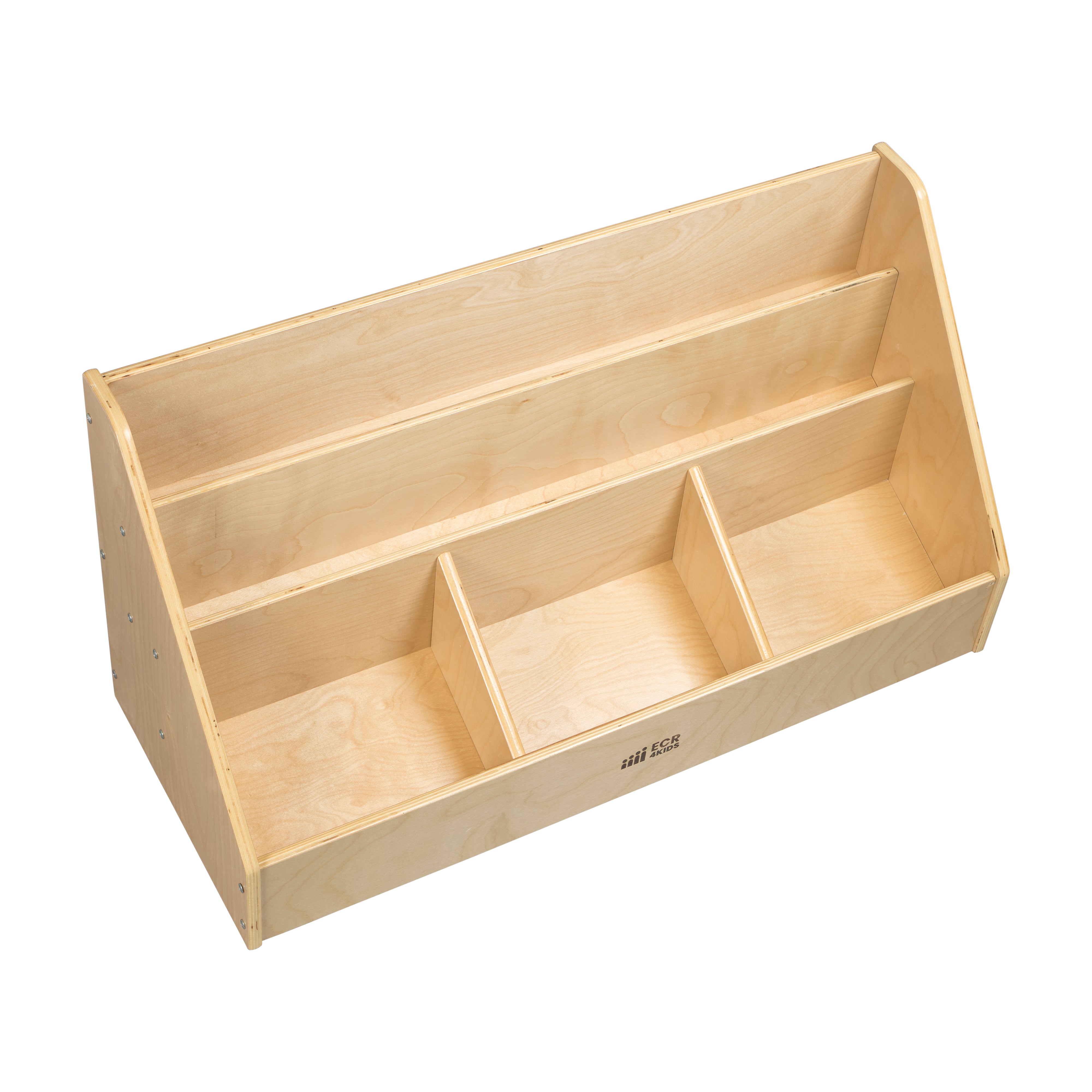 5-Compartment Easy to Reach Book Display, Classroom Storage, Natural
