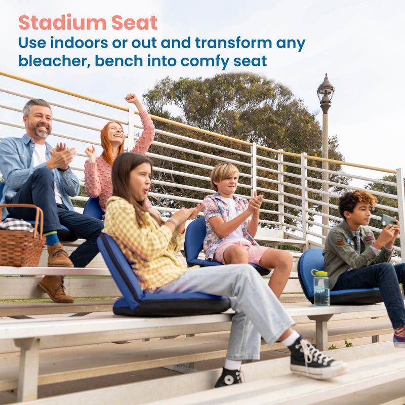 Spectator Floor Chair with Adjustable Back Support, Portable Foldable Stadium Seat
