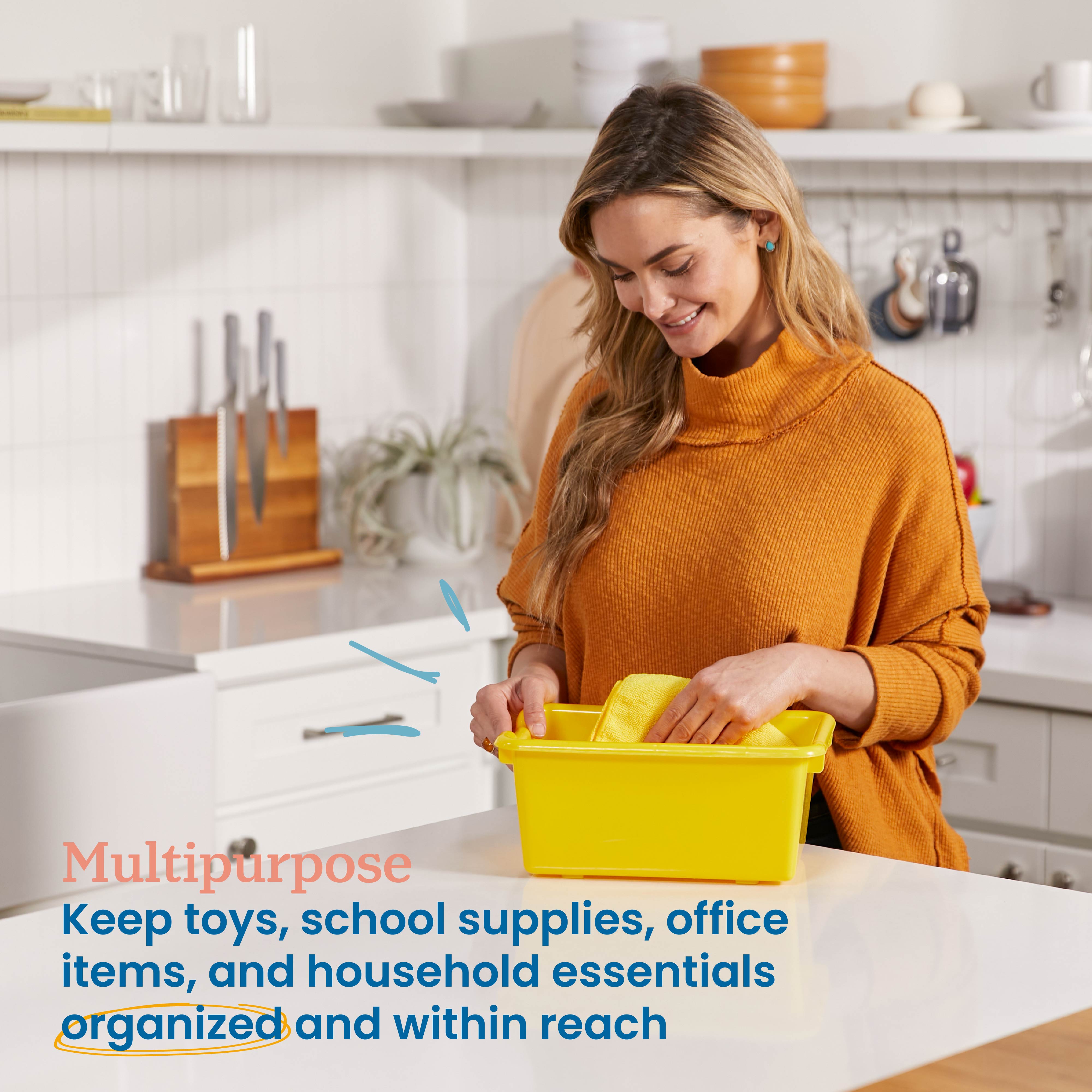 Scoop Front Plastic Storage Bins, 15-Piece