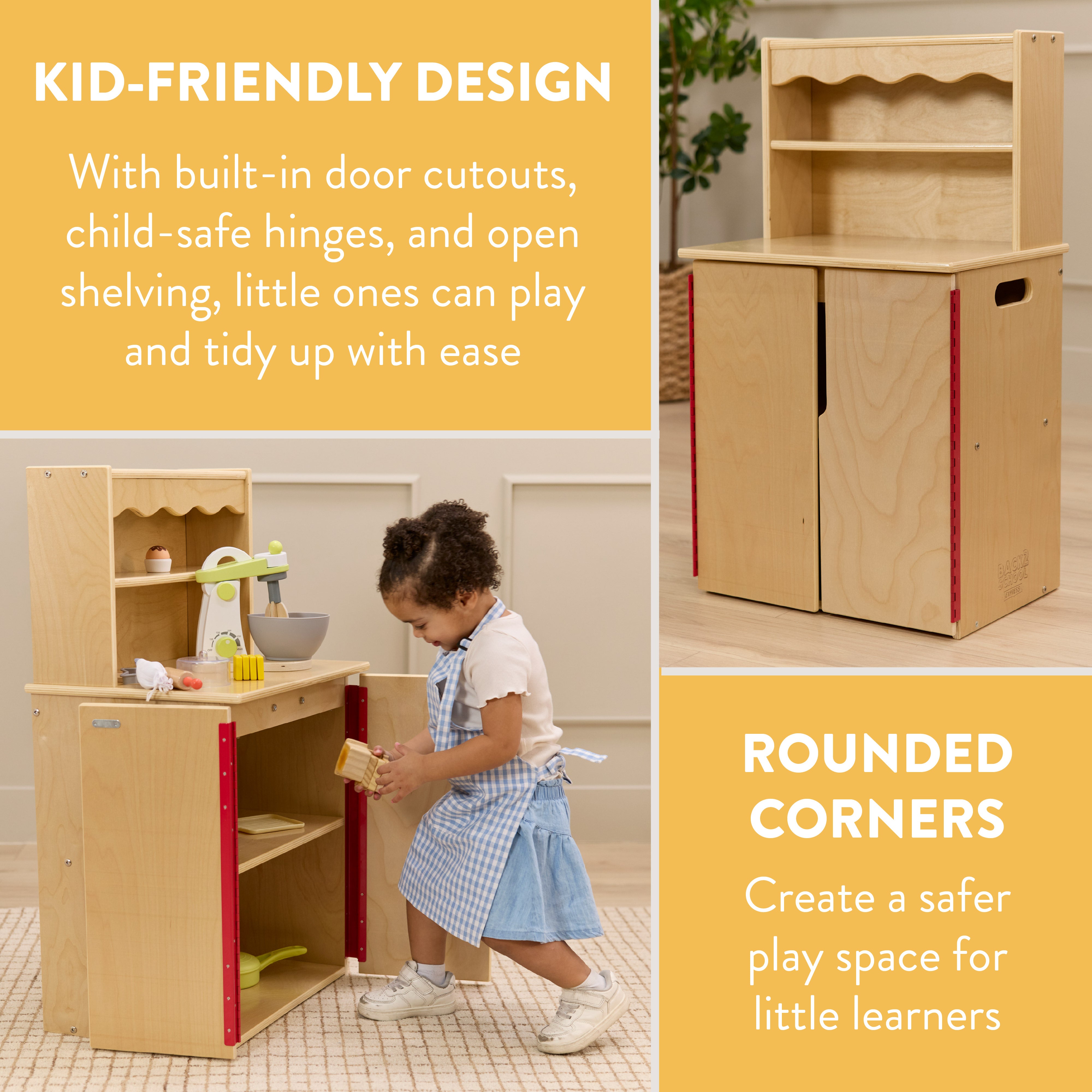 Chef's Station Kids Pretend Play Kitchen Cupboard