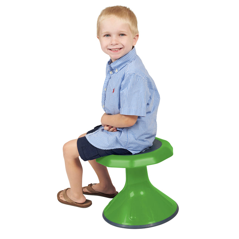 ACE Wobble Stool, Portable Flexible Seating, 12in Seat Height - Grassy Green
