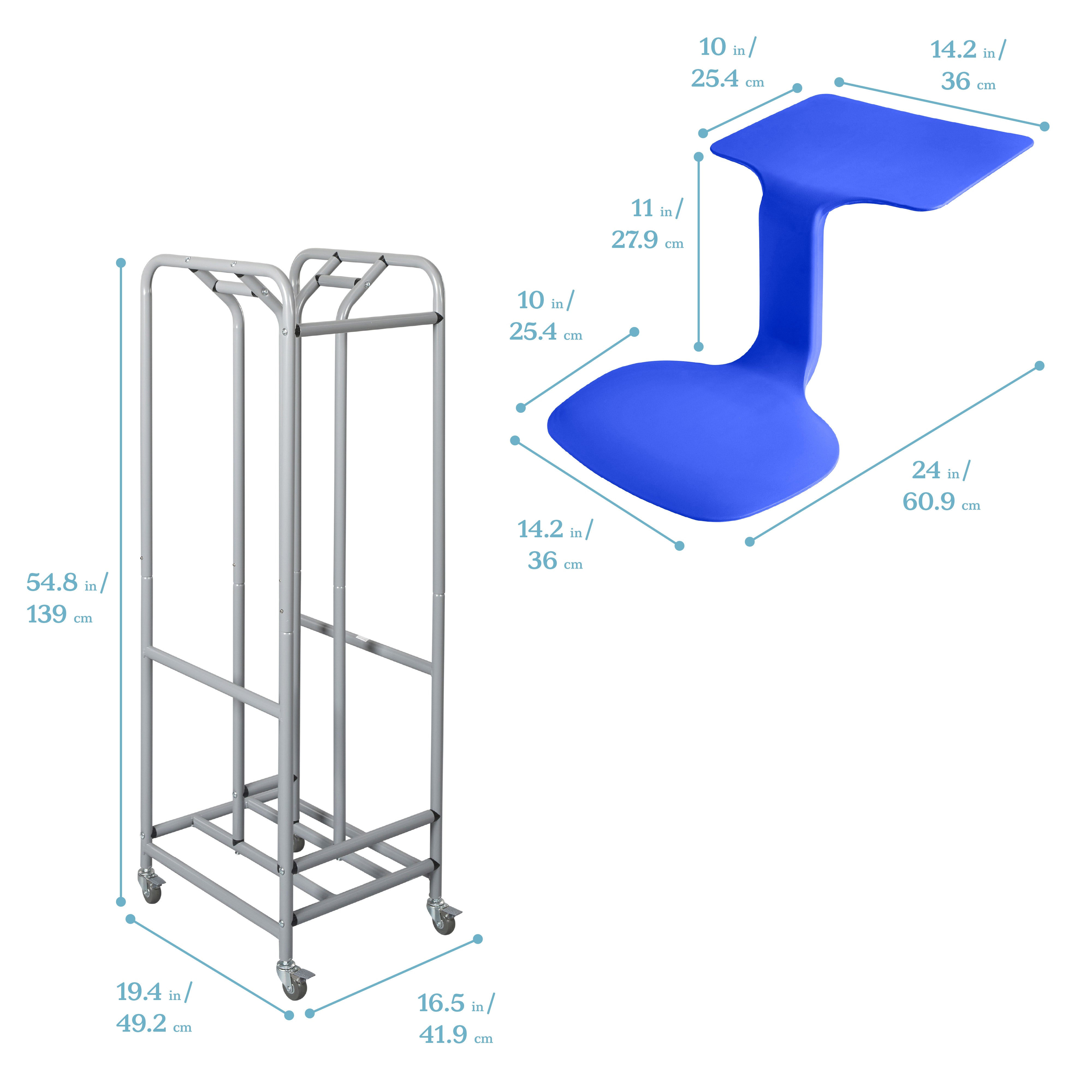 Surf Mobile Learning Package with Lap Desks, Storage Rack and 3-Panel Room Divider
