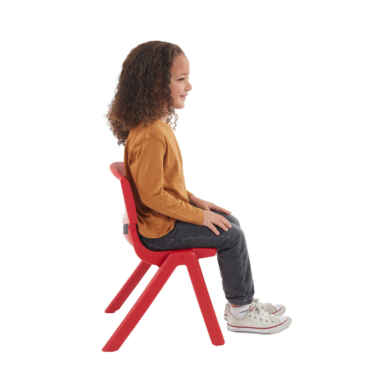 Plastic Classroom Stack Chairs, Indoor/Outdoor Seats for Kids, 12in Seat Height